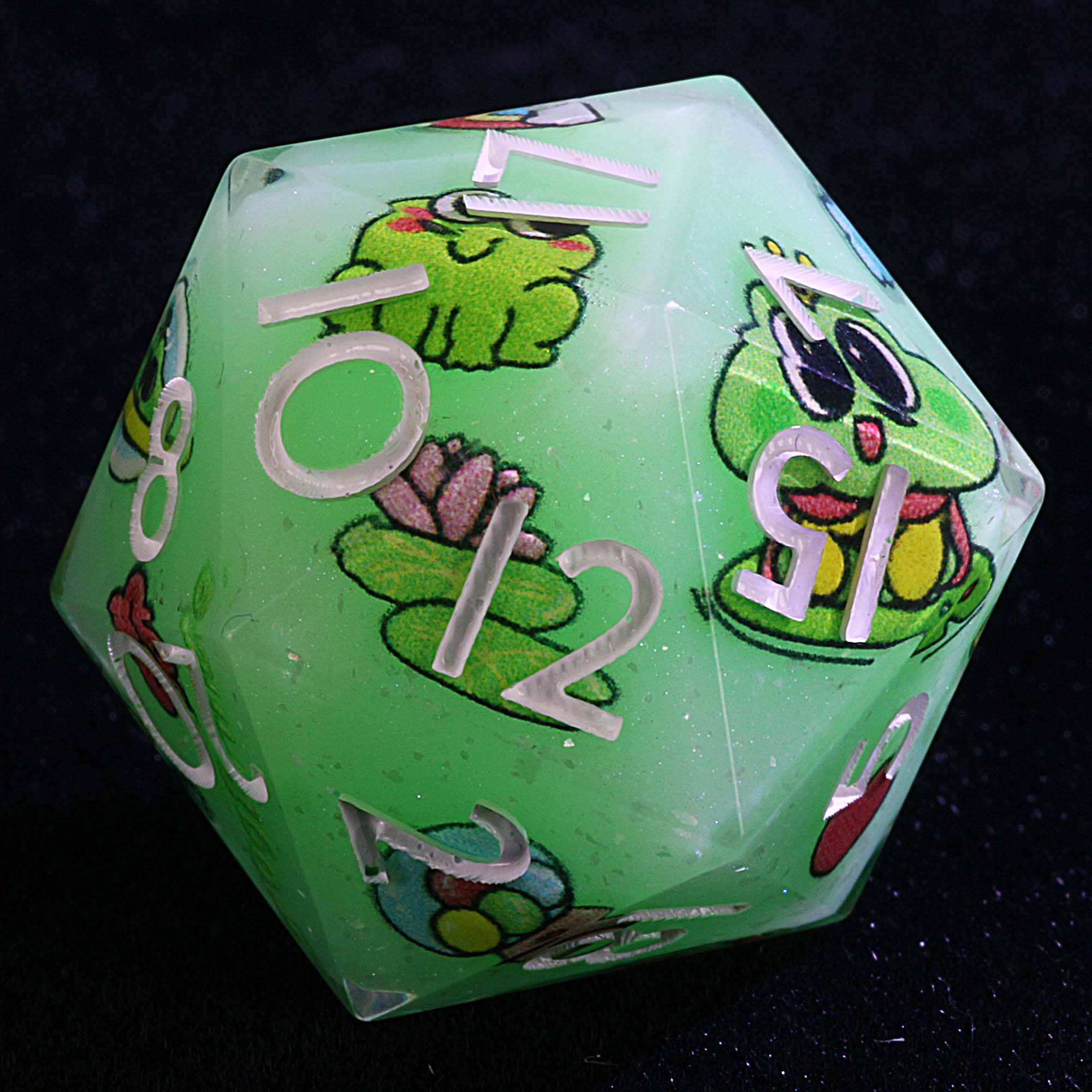 9 Polyhedral D&D Set Dice Royal Frog Lucky - Dice of Dragons