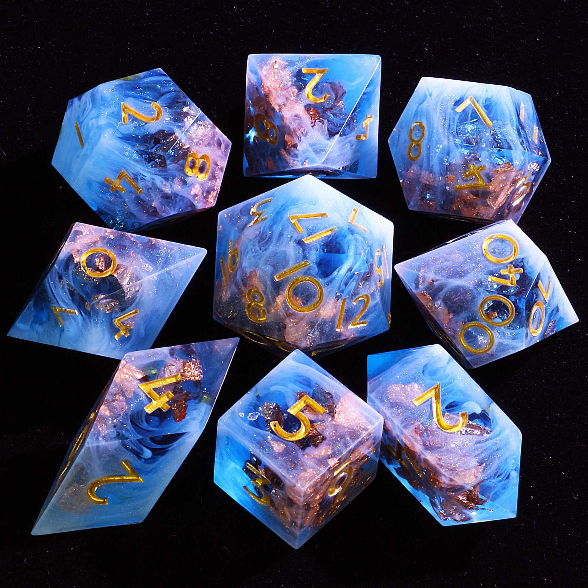 9 Polyhedral D&D Dice Sets Cloud Palace of Sky Dragon - Dice of Dragons