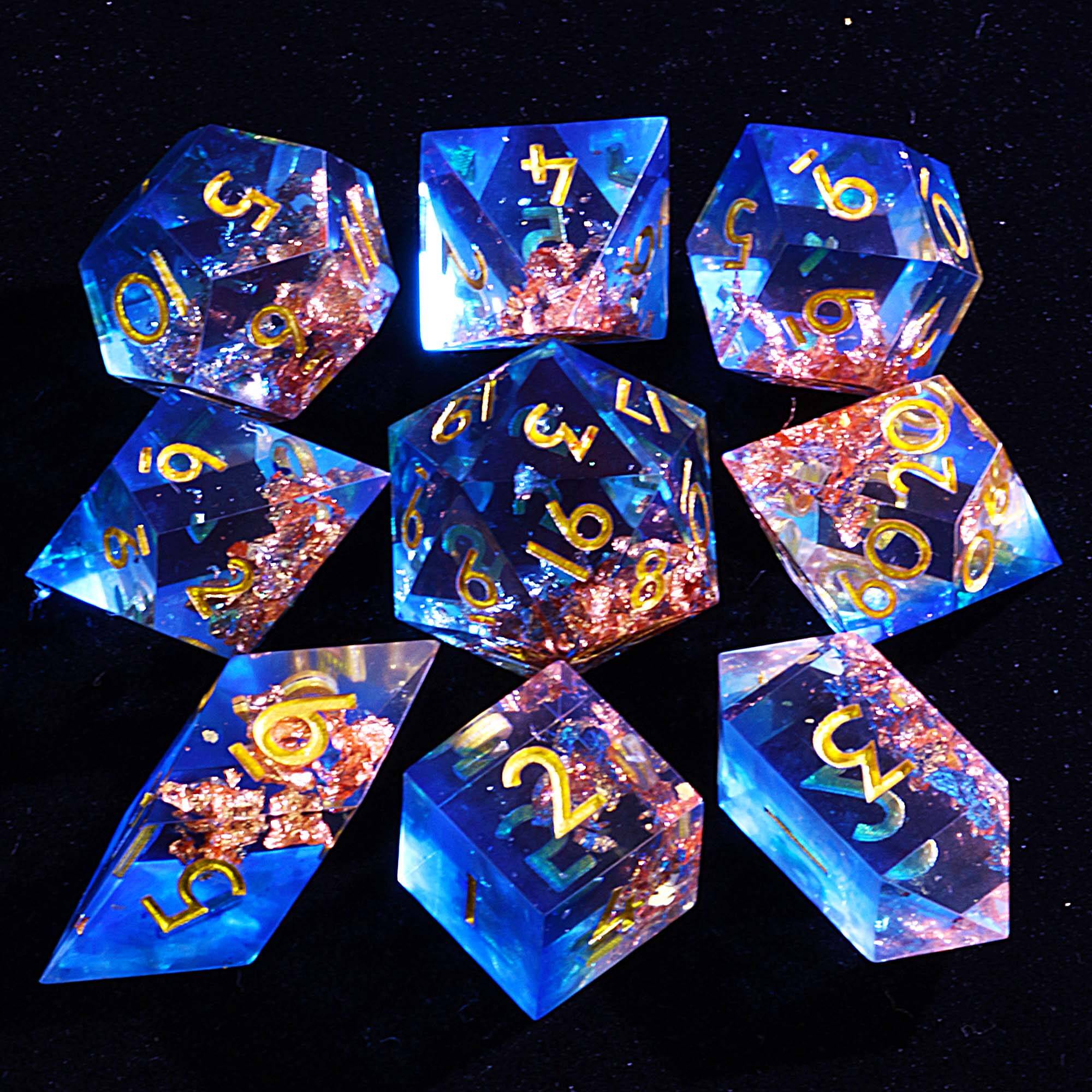 9 Polyhedral DnD Dice Sets Sashelas Crown Fragment - Dice of Dragons