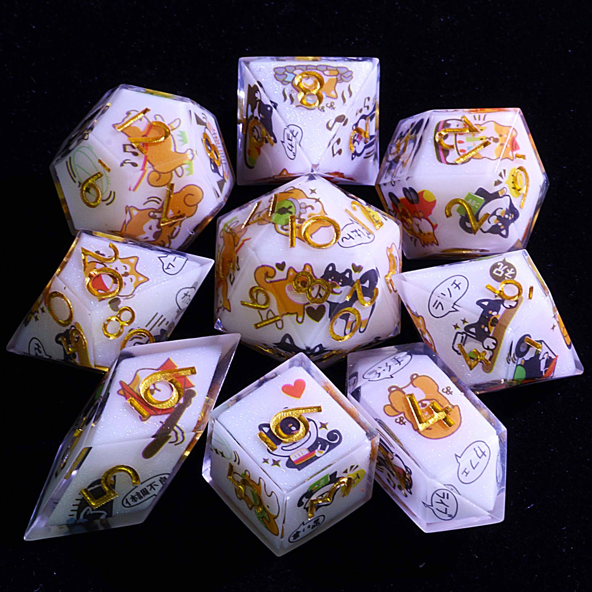 9 Polyhedral DnD Sets Dice Pawfect Diary - Dice of Dragons