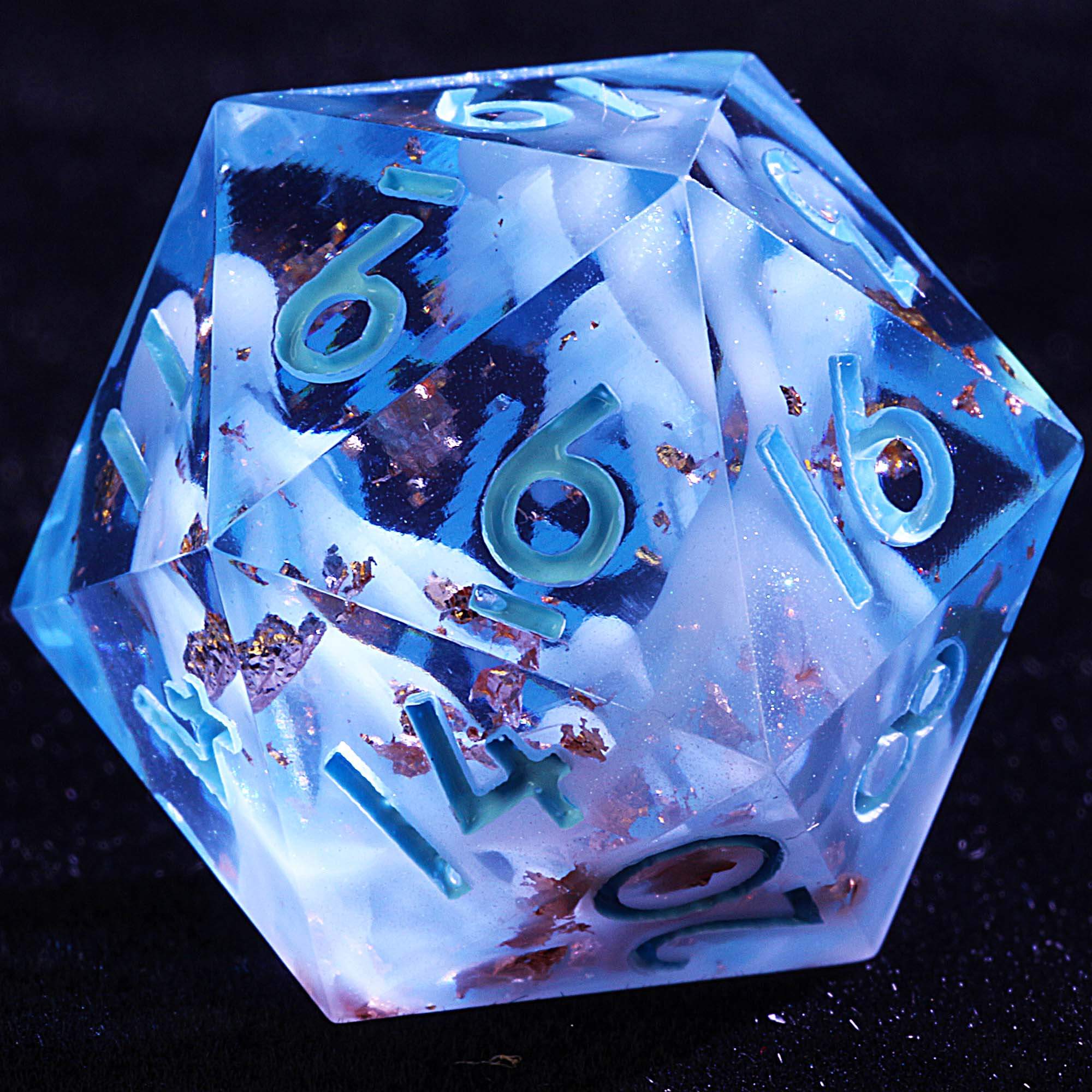9 Polyhedral Resin D and D Set Dice Abyssal Tide Ascension - Dice of Dragons