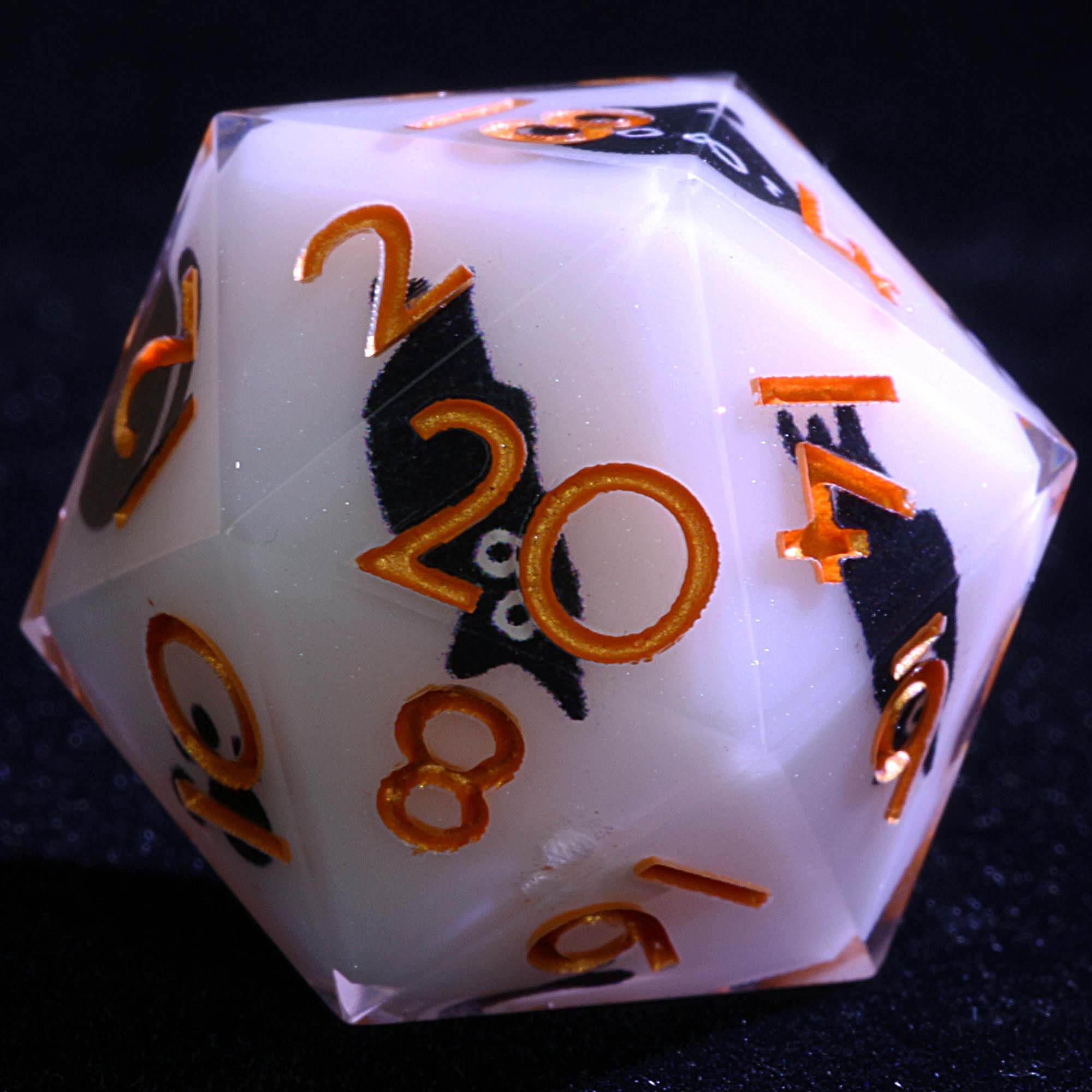 9 Polyhedral Resin D and D Sets Dice Midnight Kitten Edict - Dice of Dragons