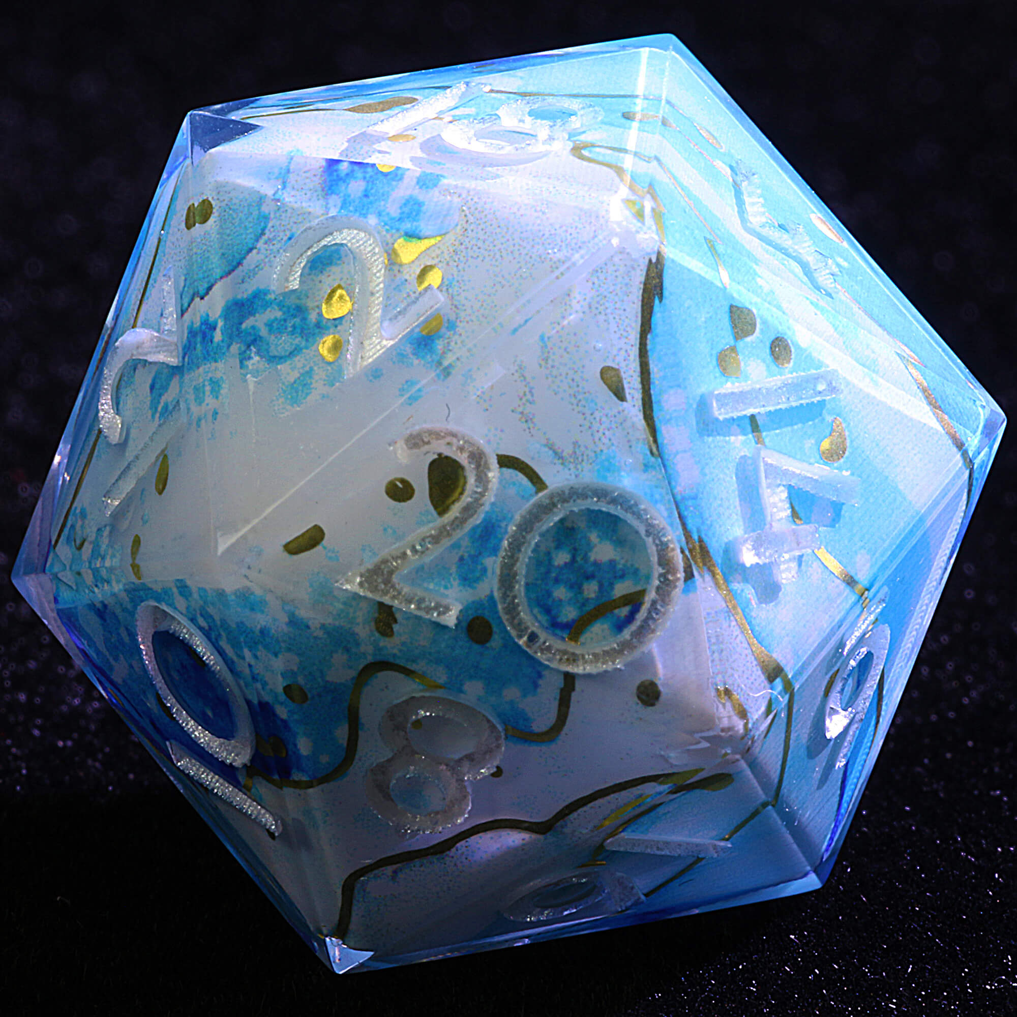 9 Polyhedral Resin D and D Sets of Dice Shimmer Shoal - Dice of Dragons