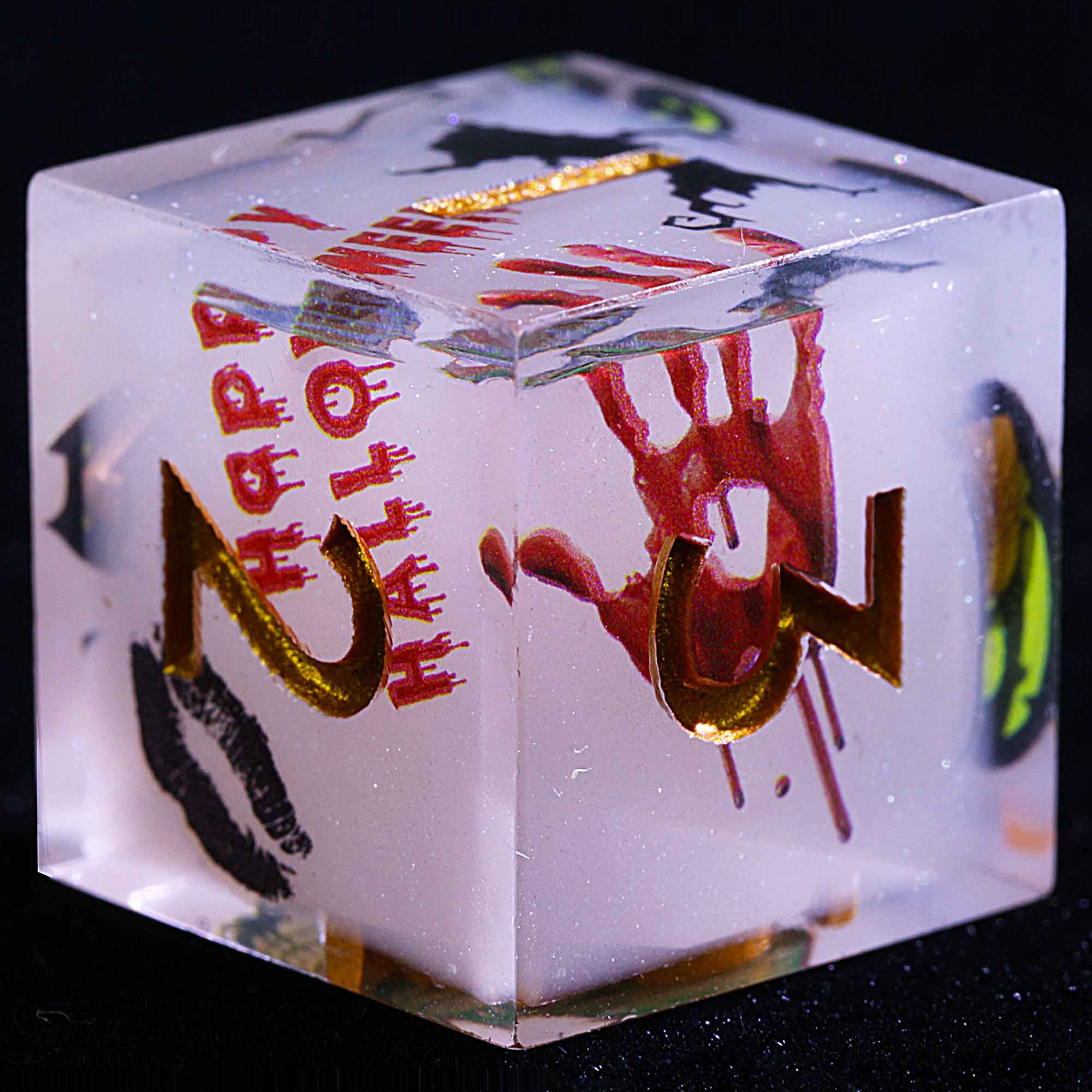 Halloween 9 Polyhedral Resin D and D Sets Dice Grinning Ghoul Candy - Dice of Dragons