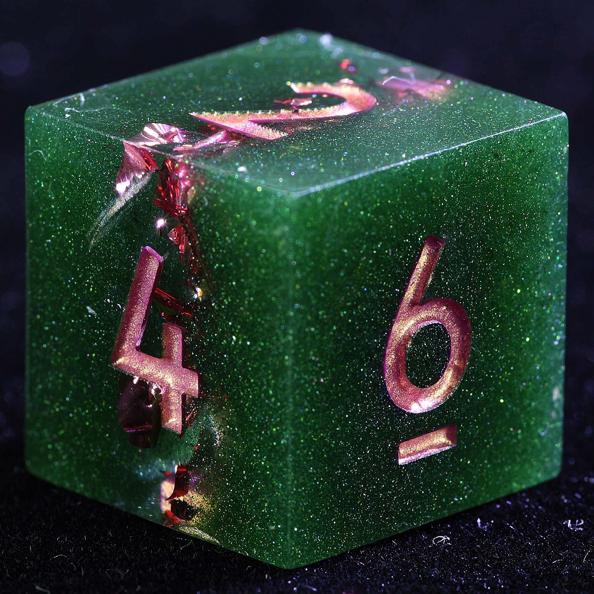 9 Polyhedral Resin D and D set of Dice Abyssal Crown Foil - Dice of Dragons