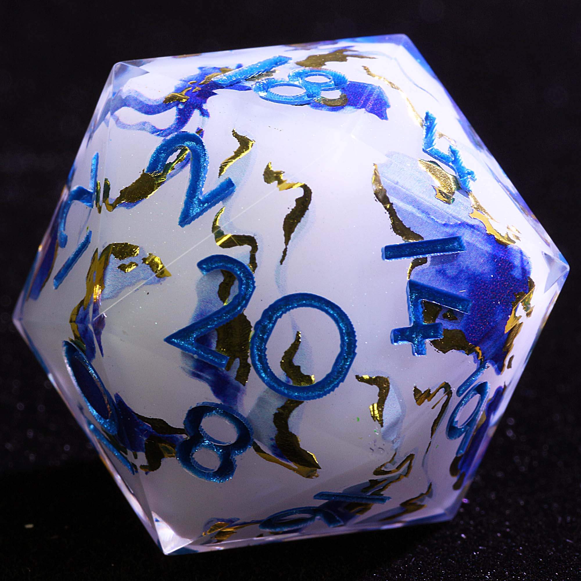 9 Polyhedral Resin D and D Dice Set Celestial Ribbon Decree - Dice of Dragons