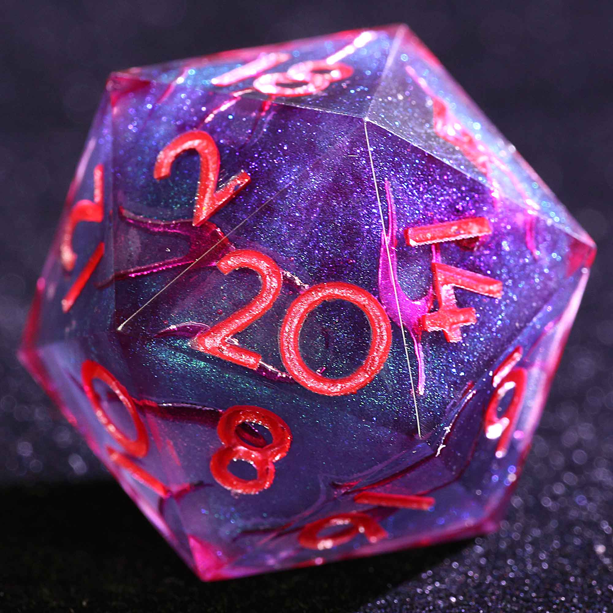 9 Polyhedral Resin D and D Dice Set Vermilion Edict Mist