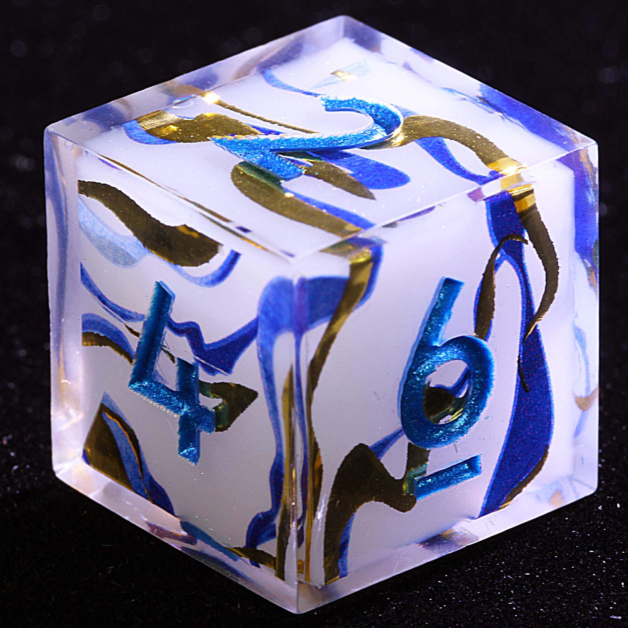 9 Polyhedral Resin D and D Dice Set Celestial Ribbon Decree - Dice of Dragons