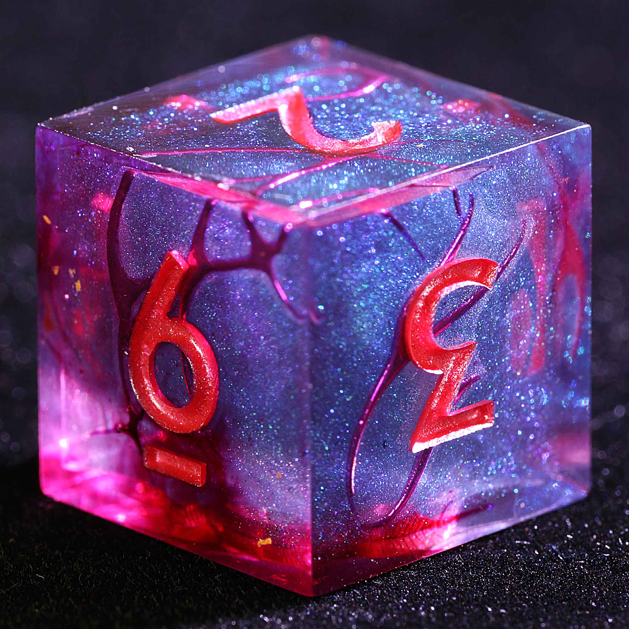9 Polyhedral Resin D and D Dice Set Vermilion Edict Mist