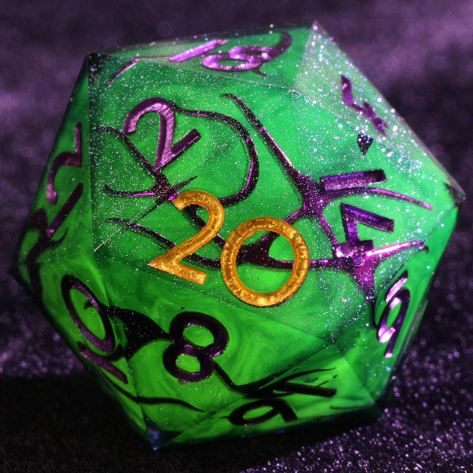 9 Polyhedral Resin Set D and D Dice Underdark Vines