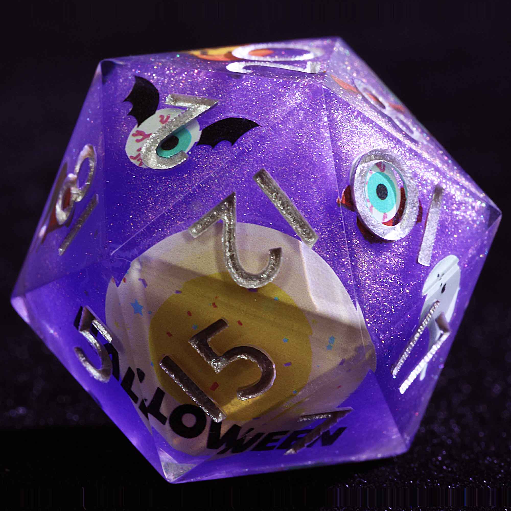Halloween 9 Polyhedral Resin Set Dice DD Spooky Sweet Fright - Dice of Dragons