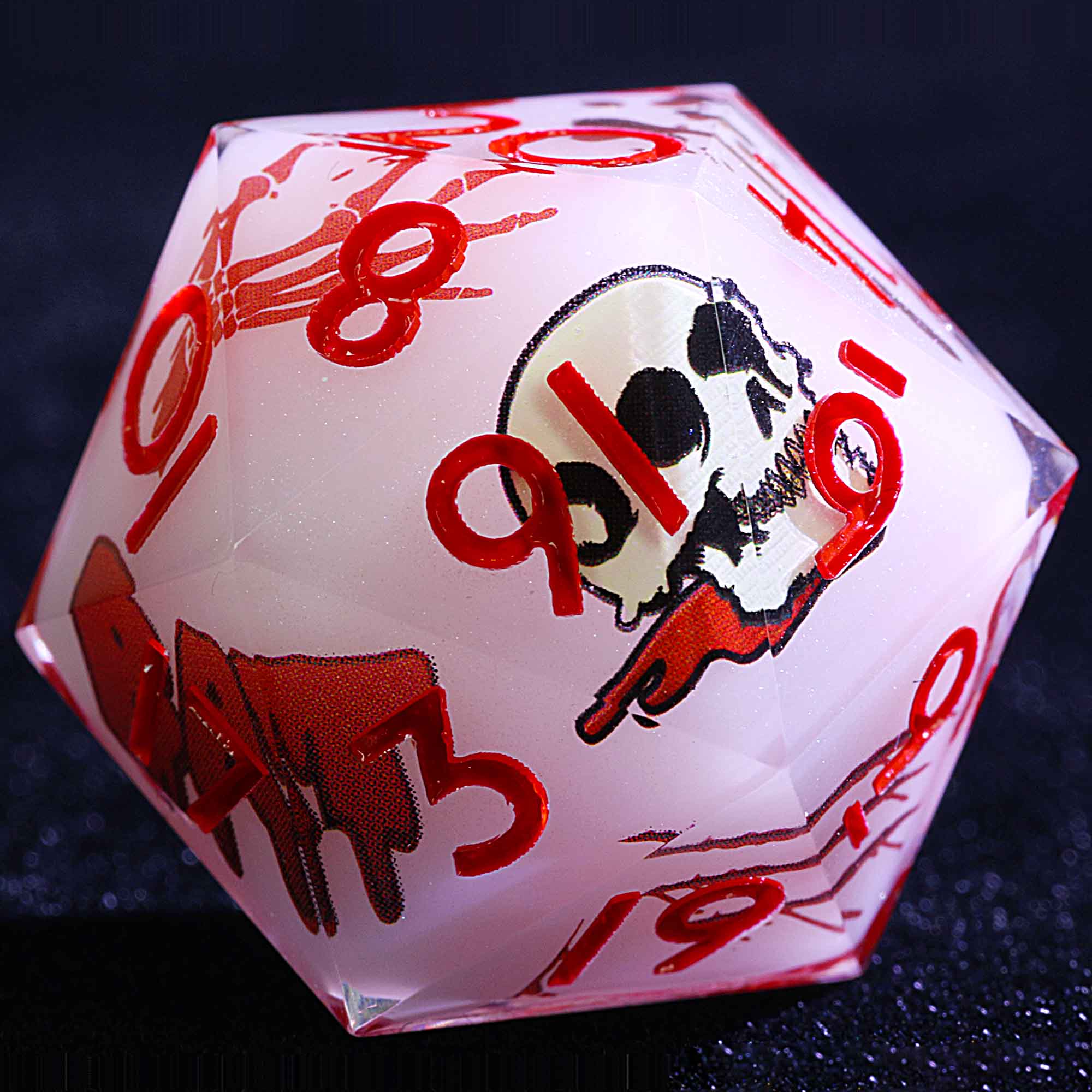Halloween 9 Polyhedral Resin Set Dice DnD Bone Candy Nightmare - Dice of Dragons