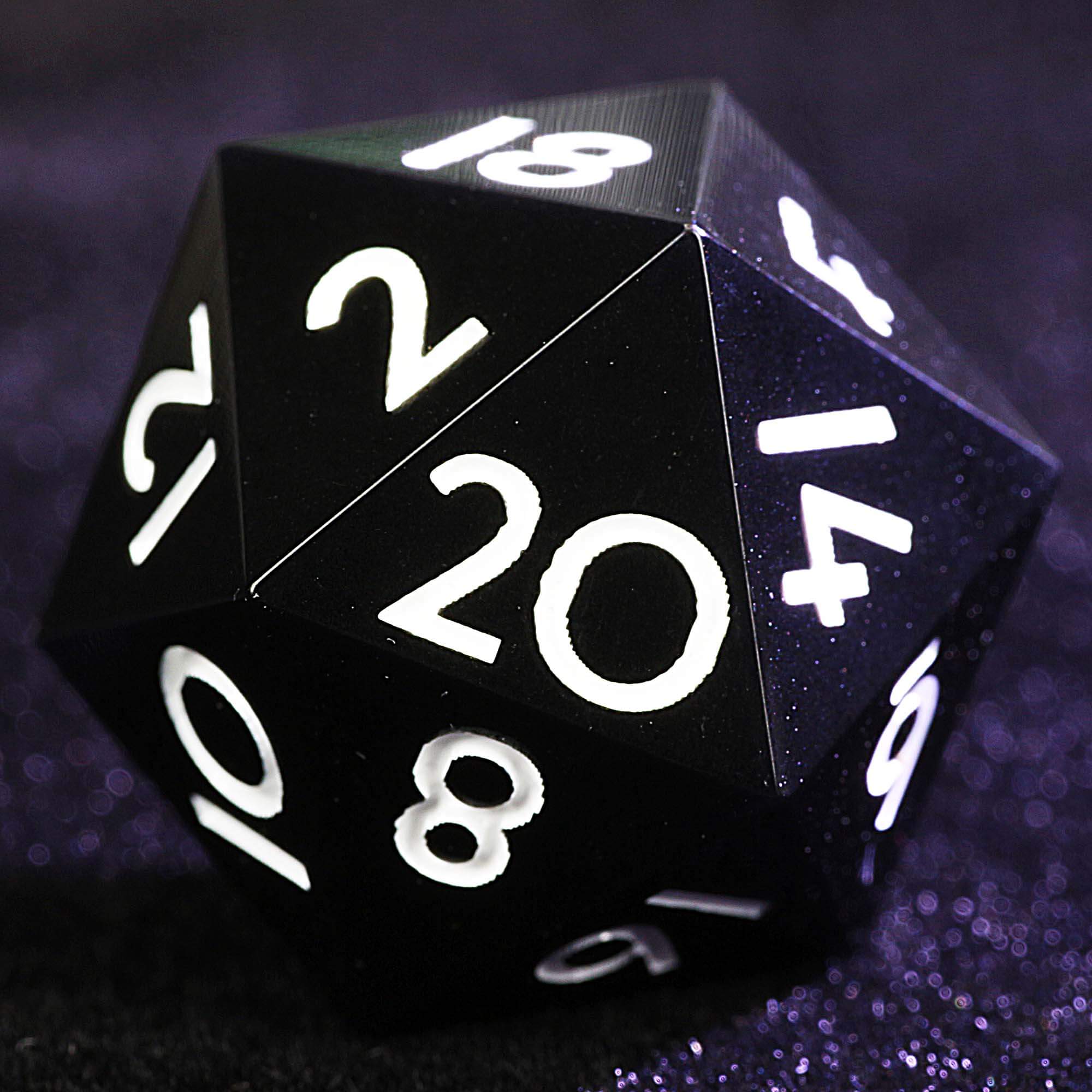 9 Polyhedral Resin Sets Dice DnD Pure Black Opaque - Dice of Dragons