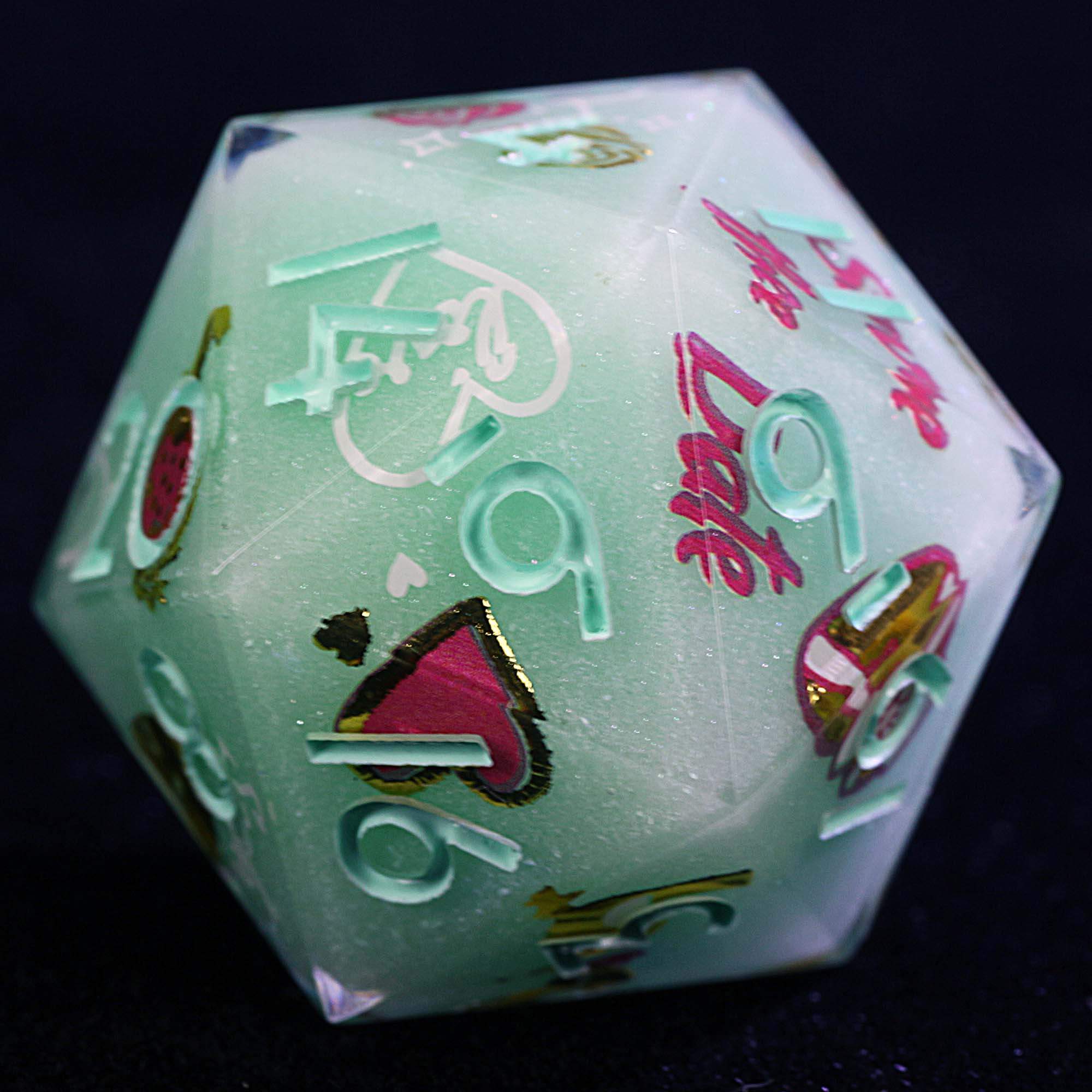 9 Polyhedral Resin Set DnD Dice Cupid’s Candy Arrow - Dice of Dragons