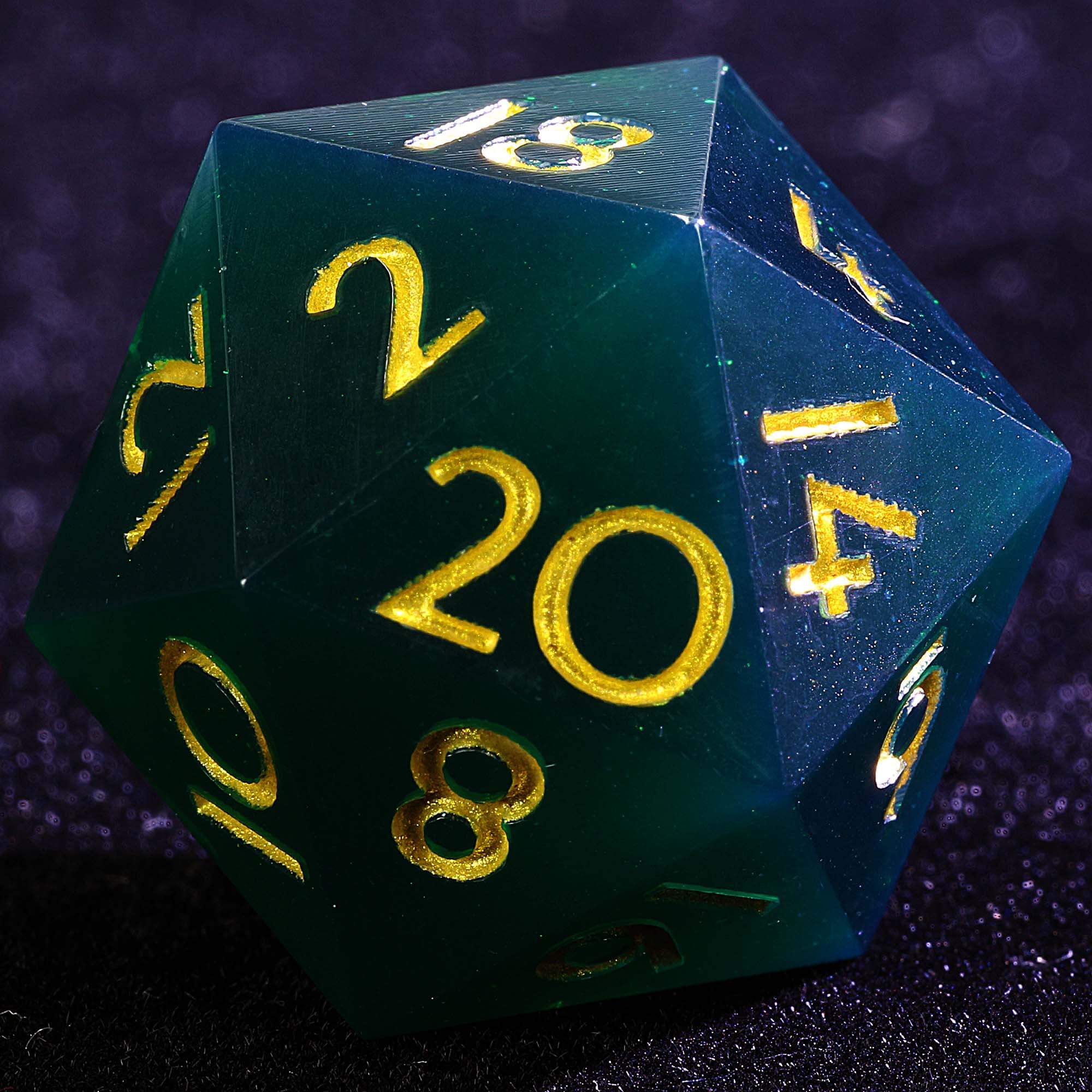 9 Polyhedral Resin Set D&D Dice Jade Veil Awakening - Dice of Dragons