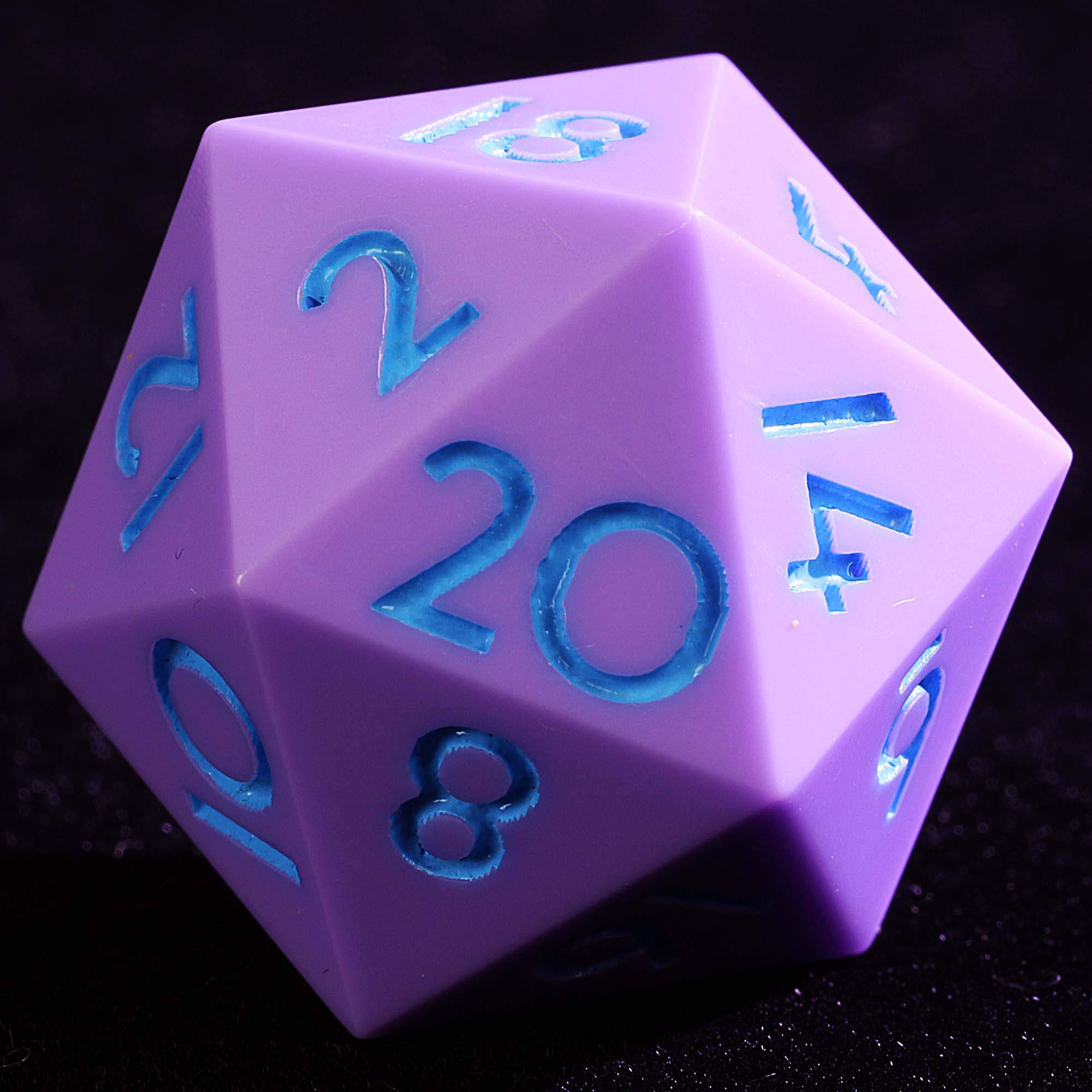 9 Polyhedral Resin Sets D&D Dice Lilac Wish Candle - Dice of Dragons