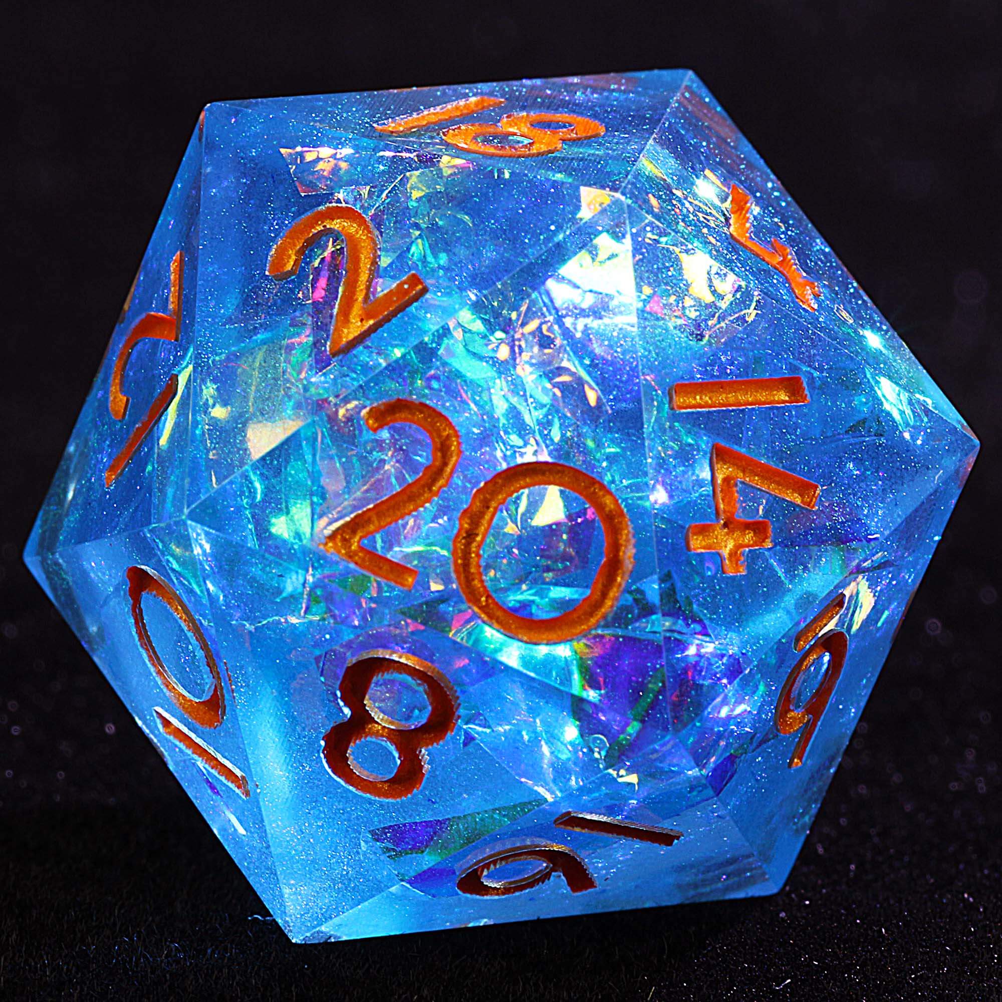 9 Polyhedral Resin Sets of D and D Dice Aurora Ripple Shimmer - Dice of Dragons