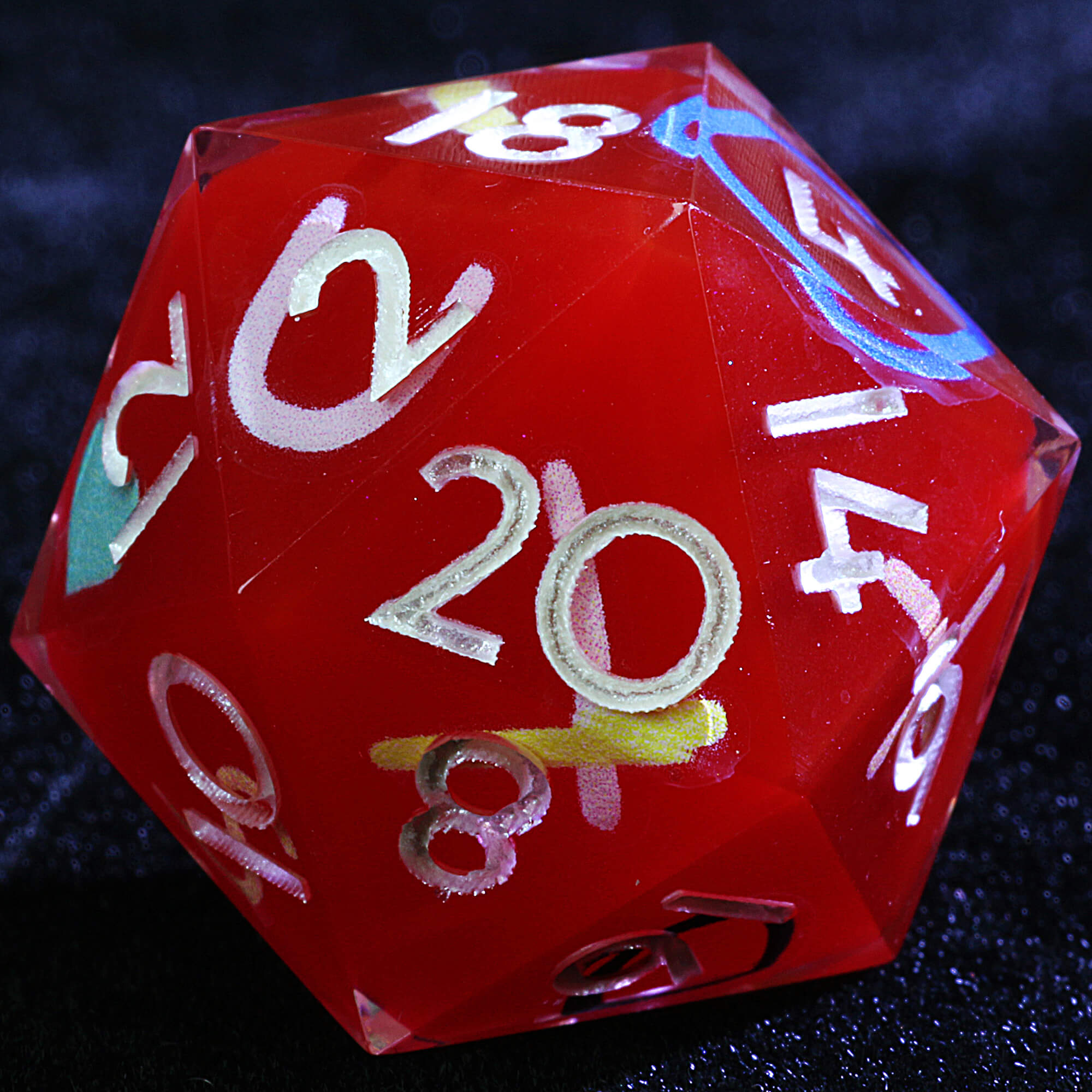 9 Polyhedral Resin Set of D and D Dice Candy Chaos