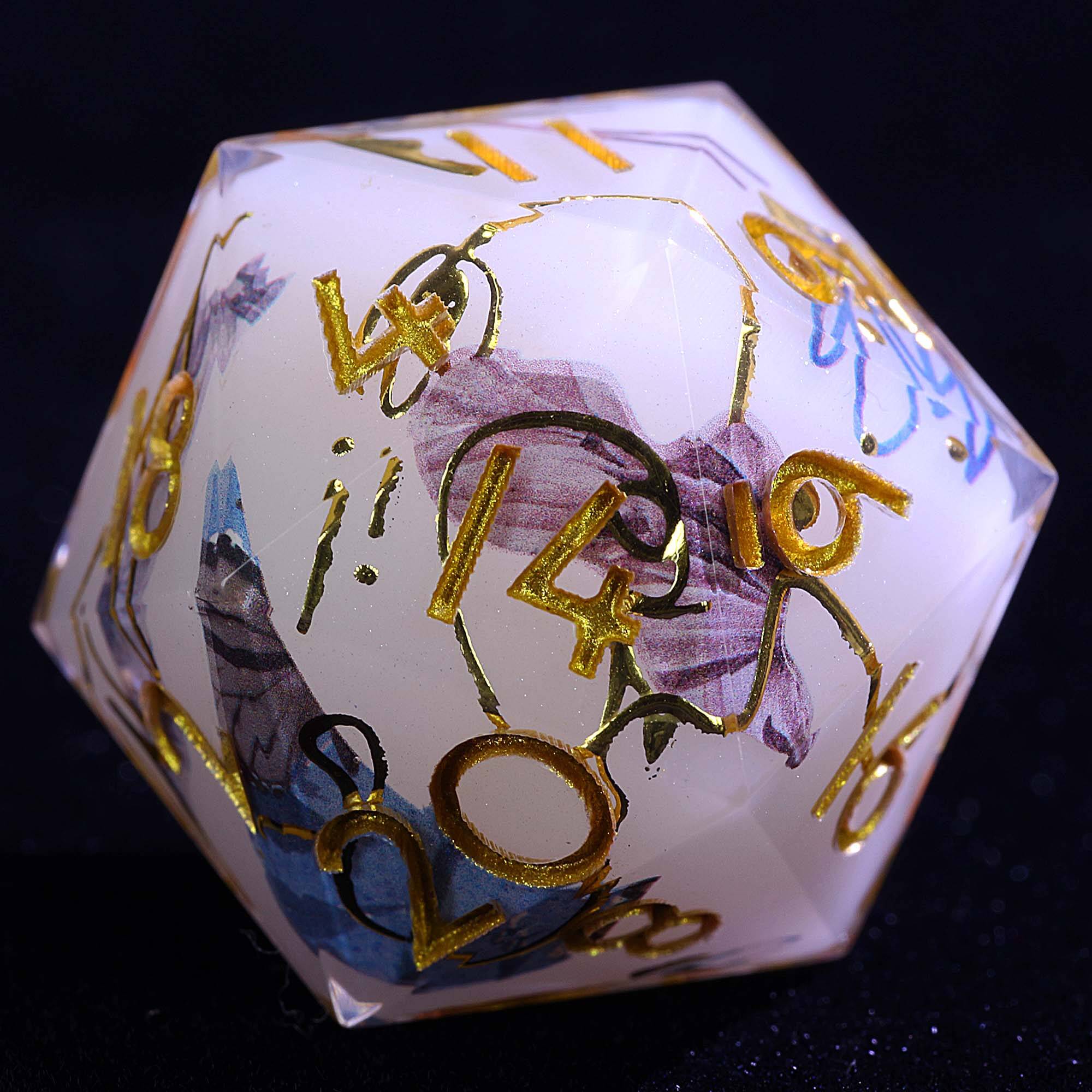 9 Polyhedral Resin Set of DD Dice Aurora Canvas Mirage - Dice of Dragons