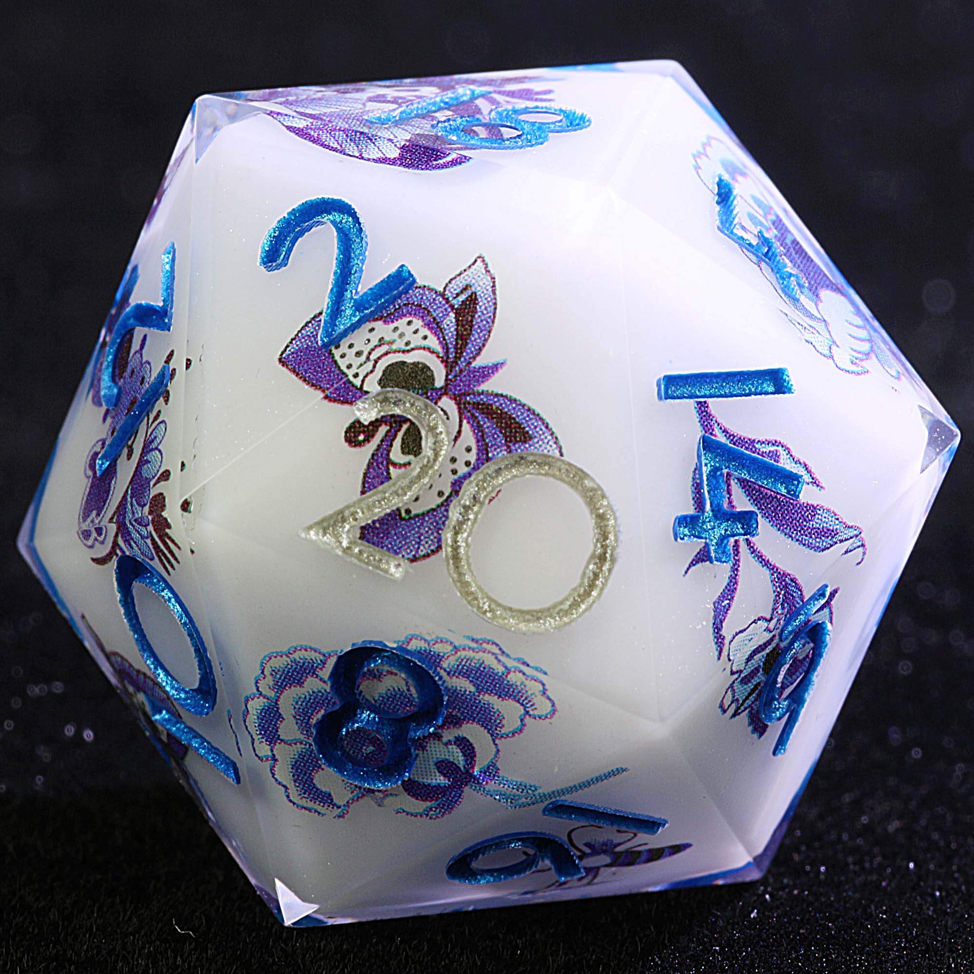 9 Polyhedral Resin Sets of DD Dice Blue Willow Mirage - Dice of Dragons