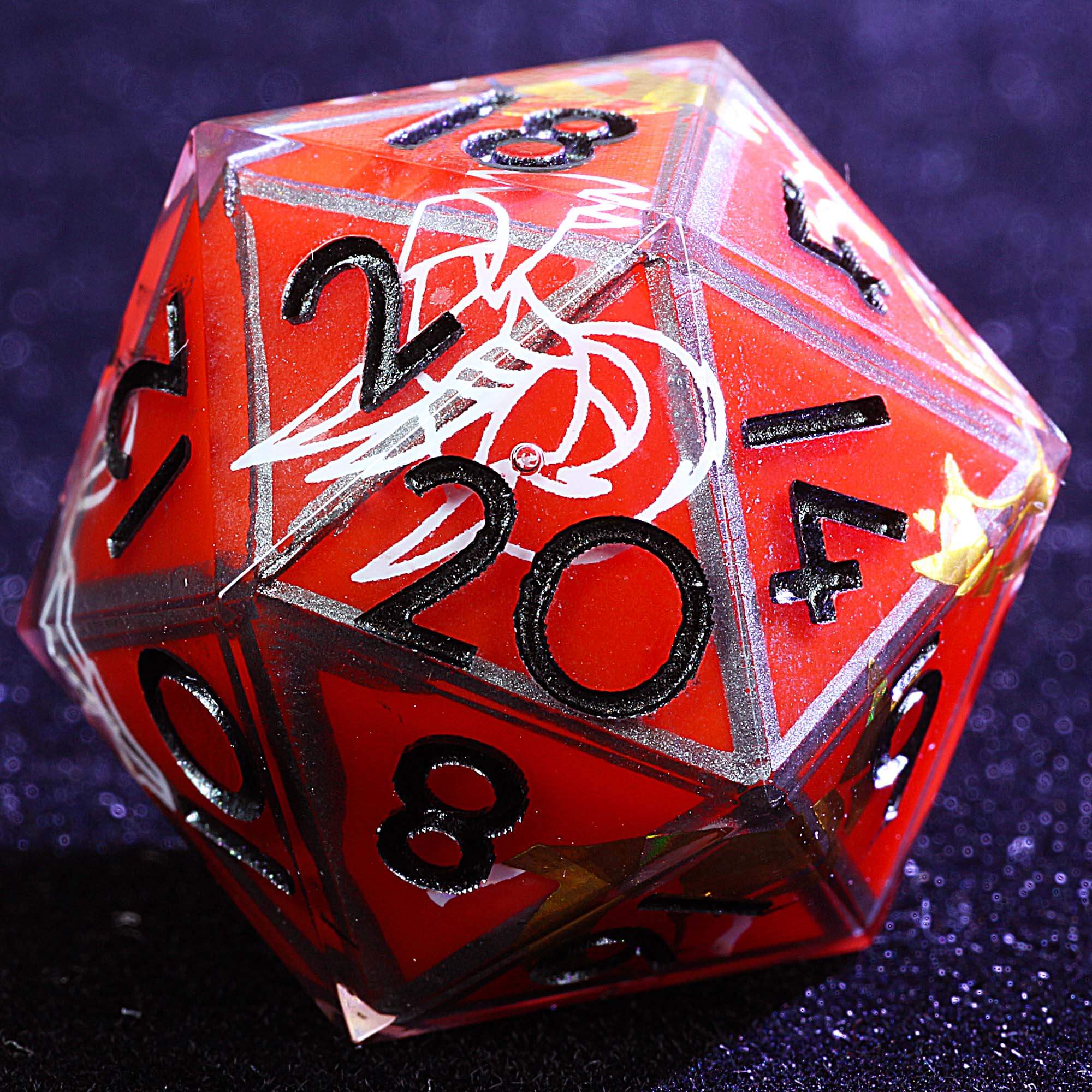 9 Polyhedral Resin Sets of DD Dice Crimson Fang Howl - Dice of Dragons