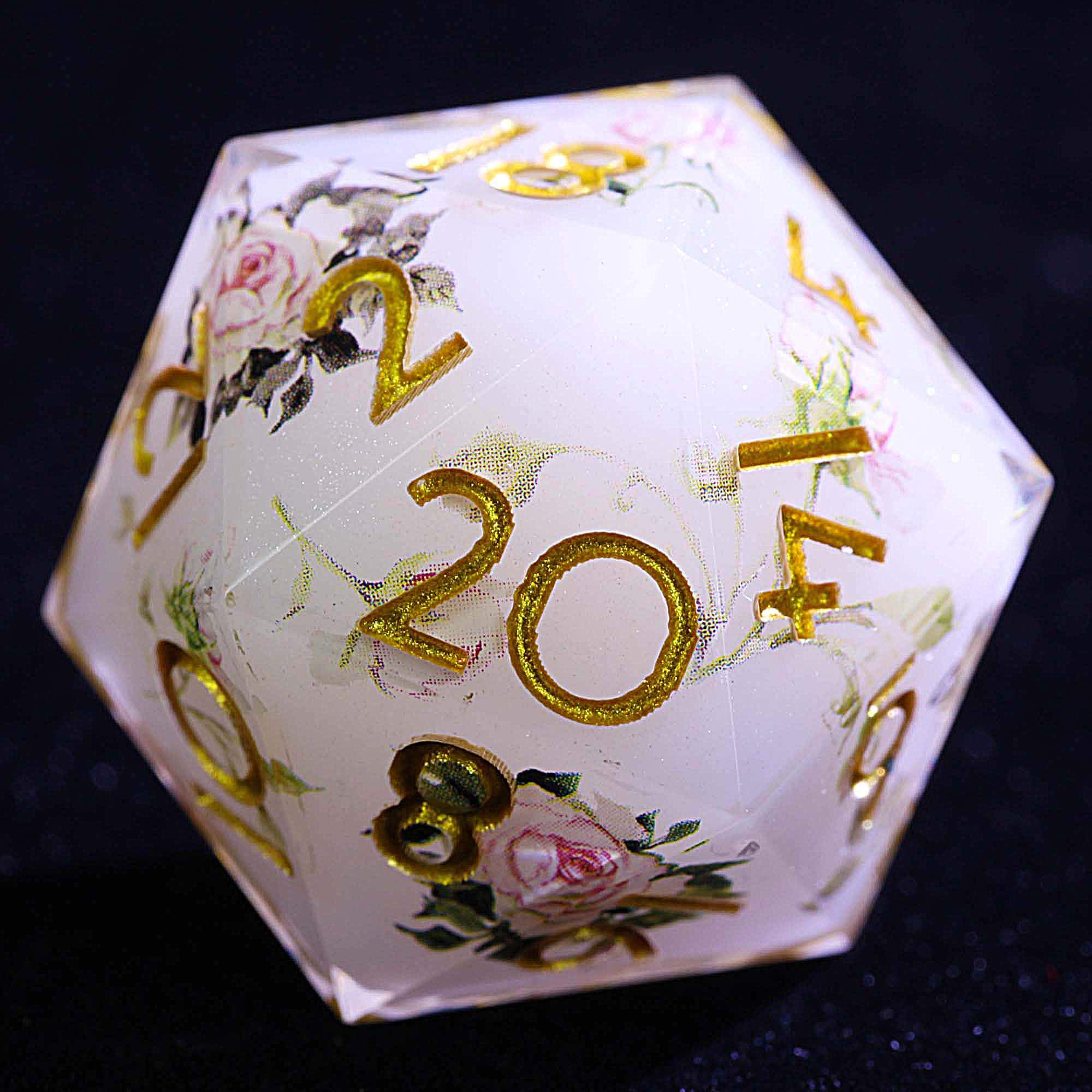 9 Polyhedral Resin Set of DD Dice Floral Whisper