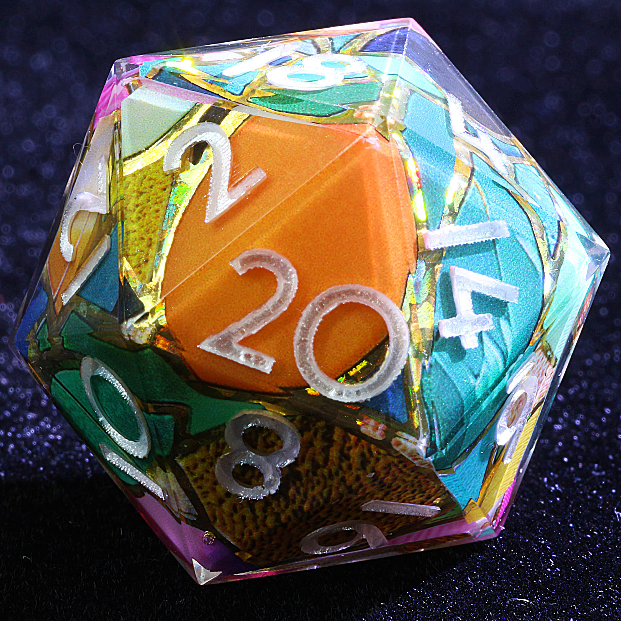 9 Polyhedral Resin Set of Dice D and D Petal Shards - Dice of Dragons