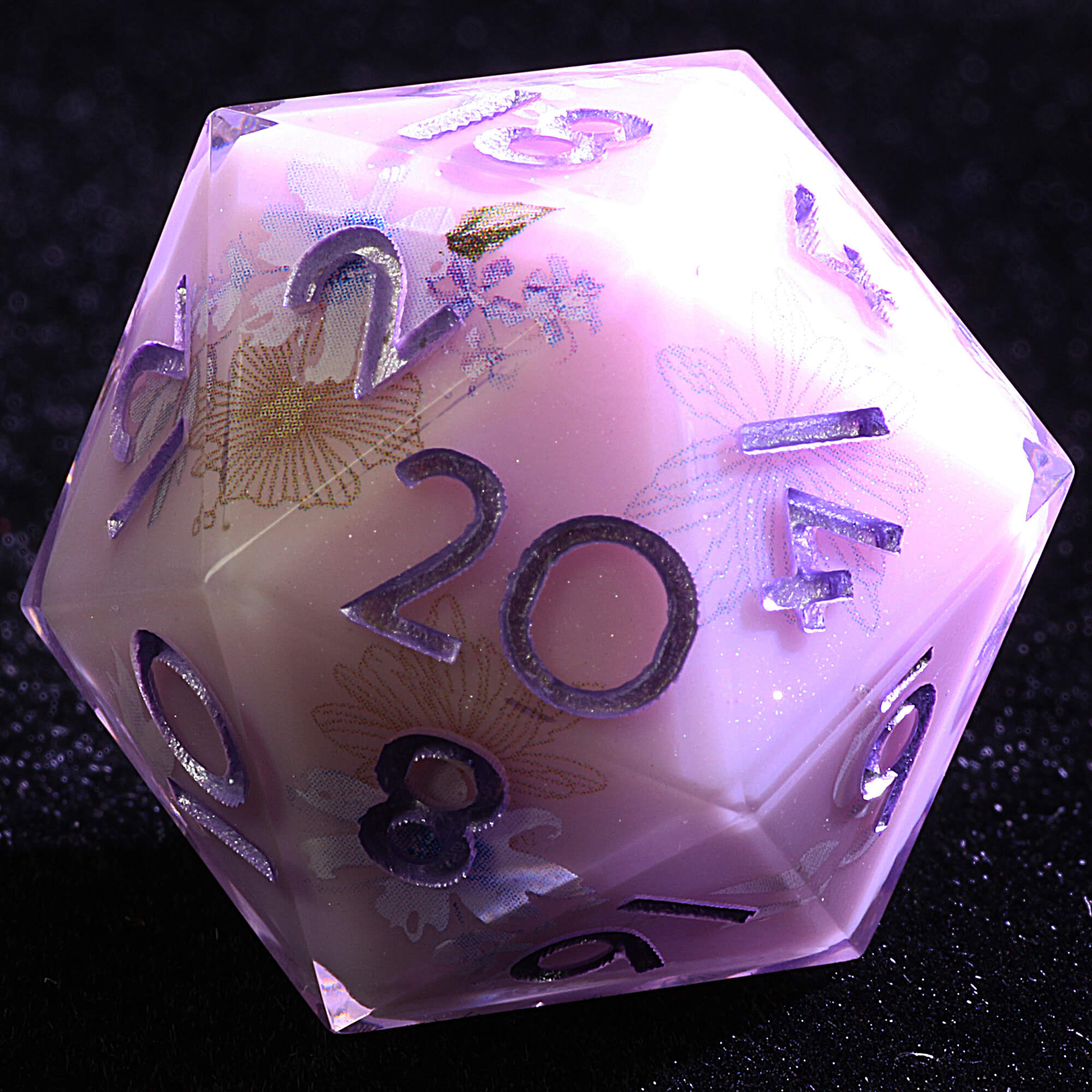 9 Polyhedral Resin Sets of Dice D and D Violet Frost - Dice of Dragons