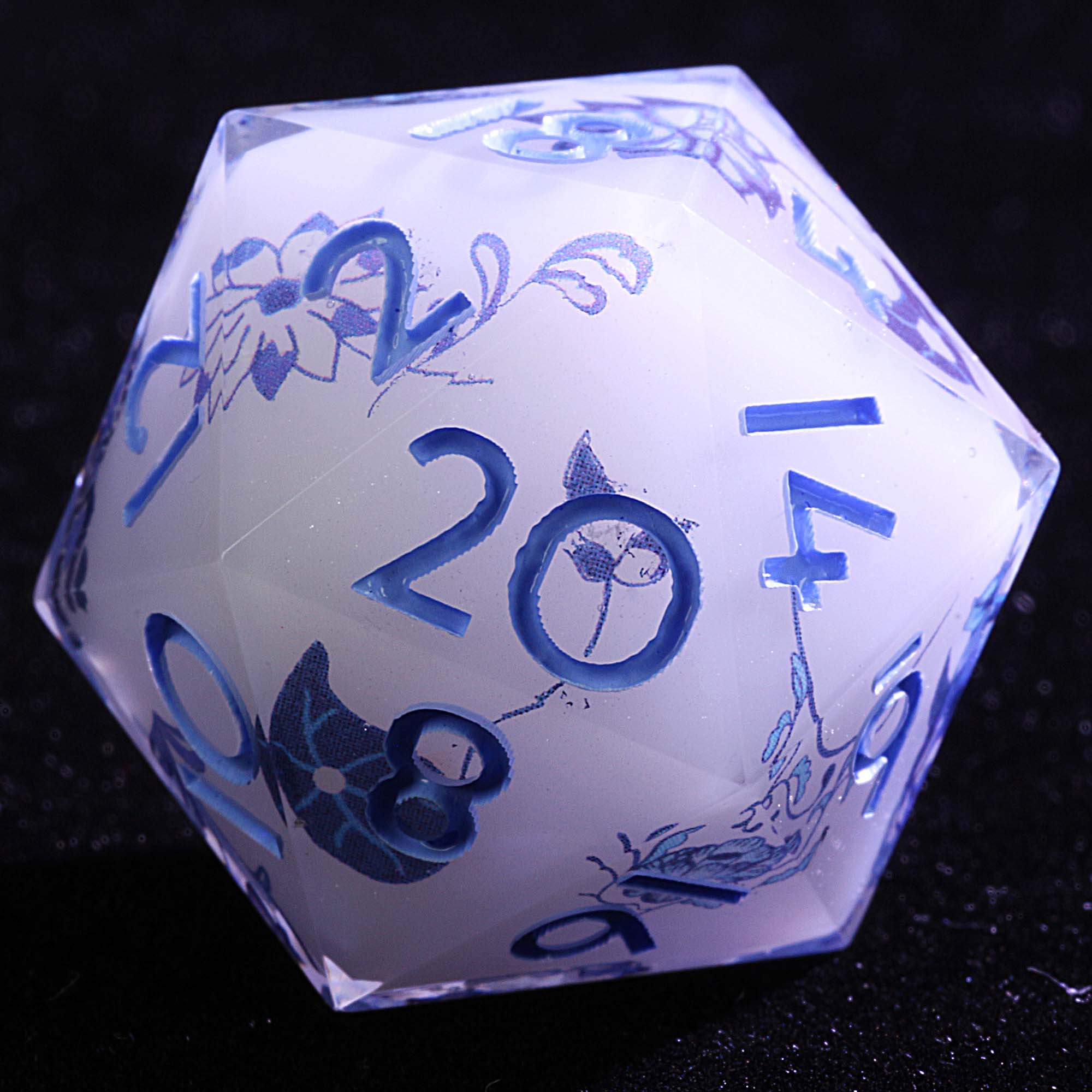 9 Polyhedral Resin Set of Dice DD Frost Bloom Oath - Dice of Dragons