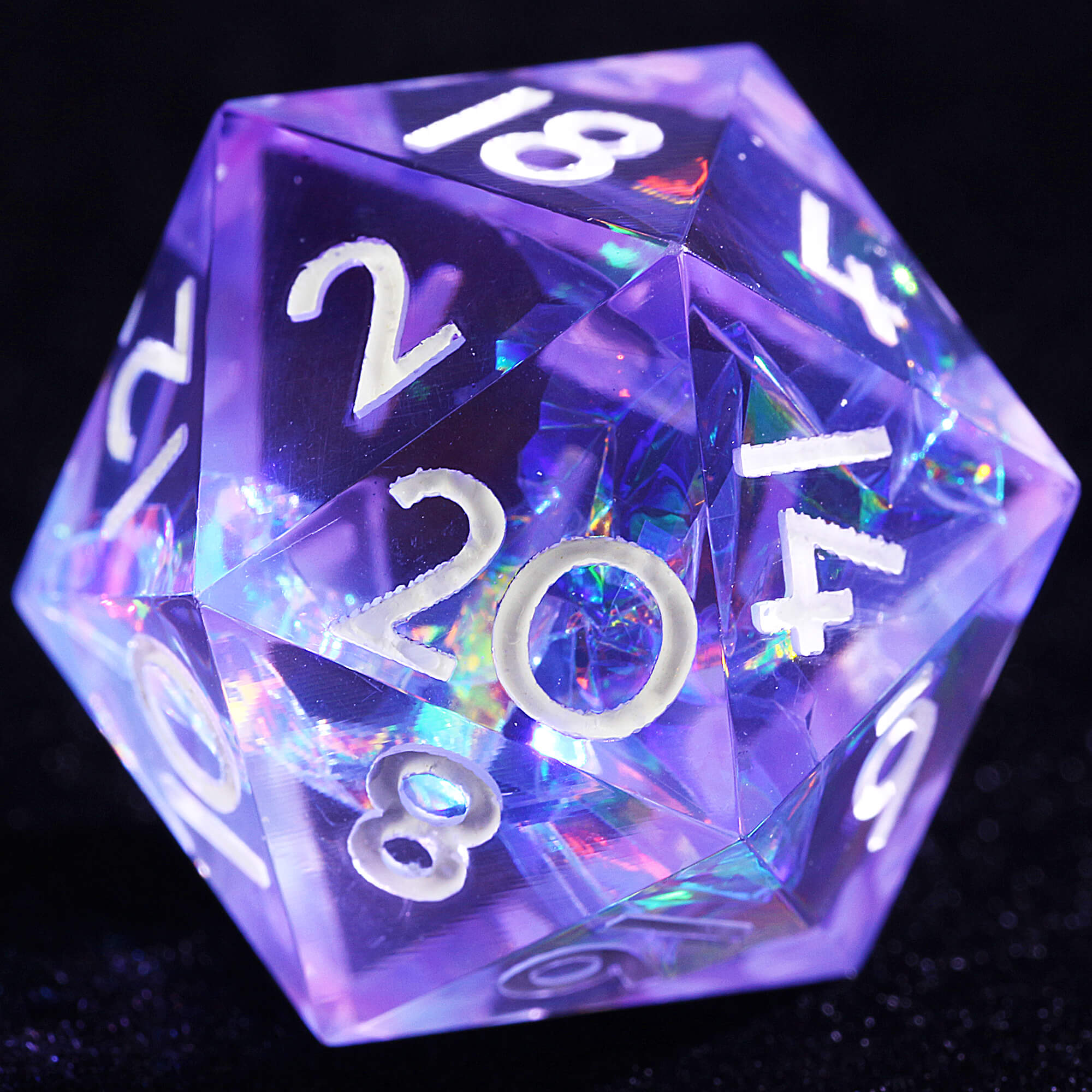 9 Polyhedral Resin Sets of Dice DD Lavender Holograph - Dice of Dragons