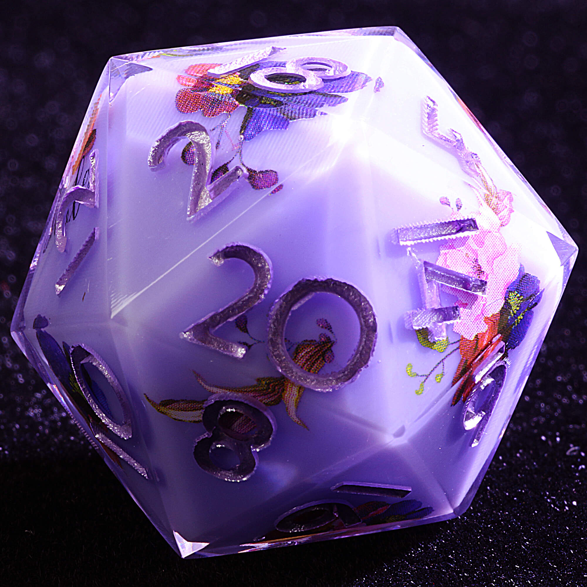 9 Polyhedral Resin Sets of Dice DnD Beautiful Classical Flower - Dice of Dragons