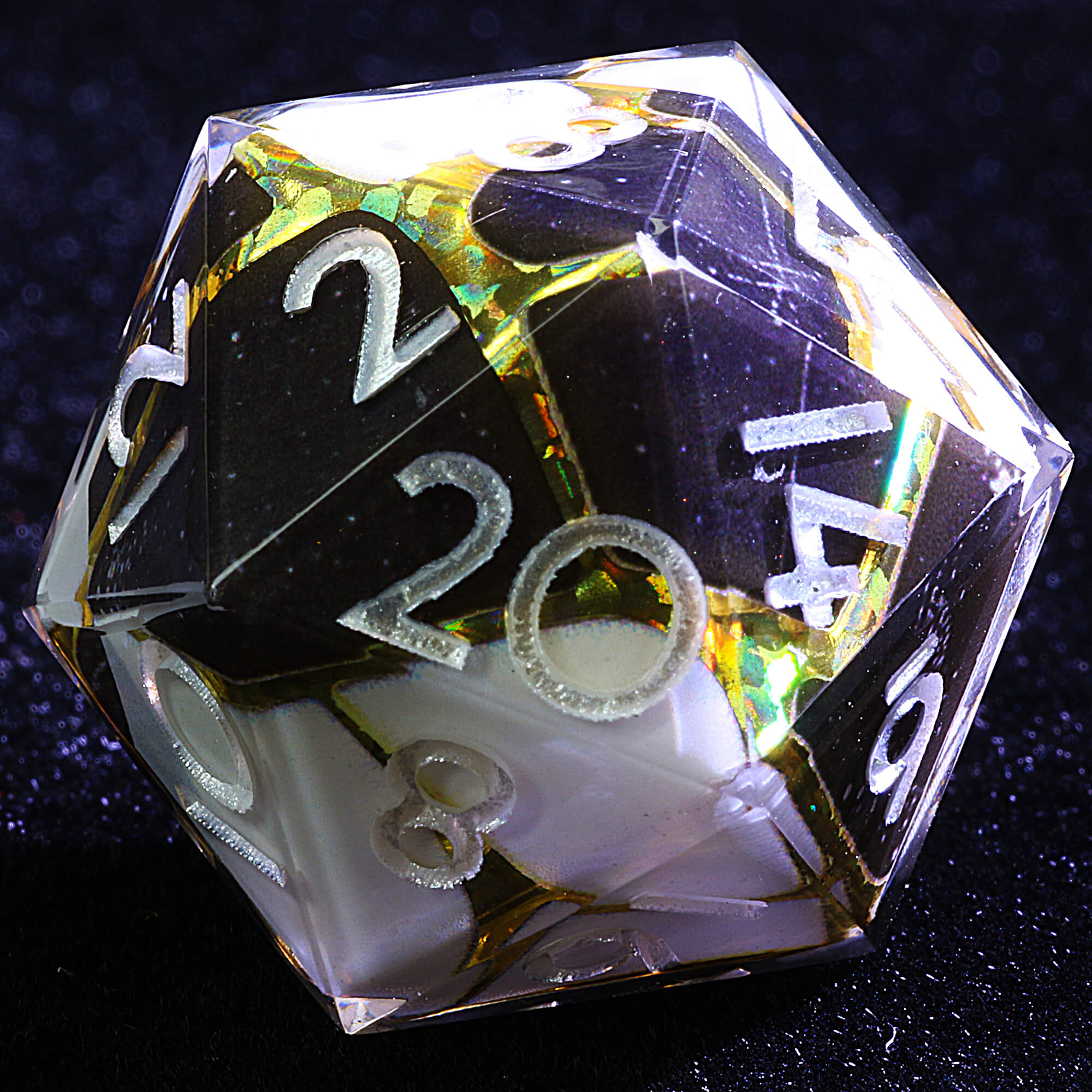 9 Polyhedral Resin Set of Dice DnD Checkered Void - Dice of Dragons