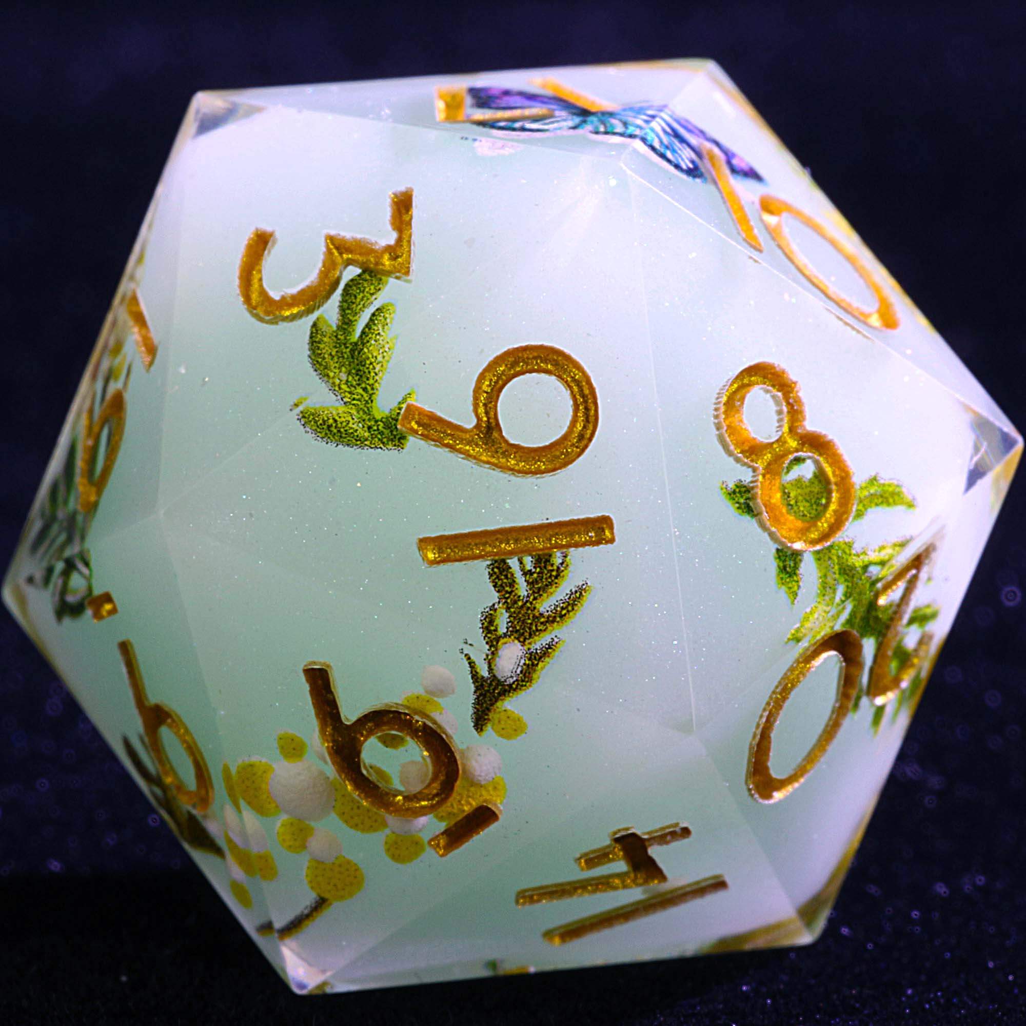 9 Polyhedral Resin Sets of Dice DnD Orchid Breeze Spring - Dice of Dragons