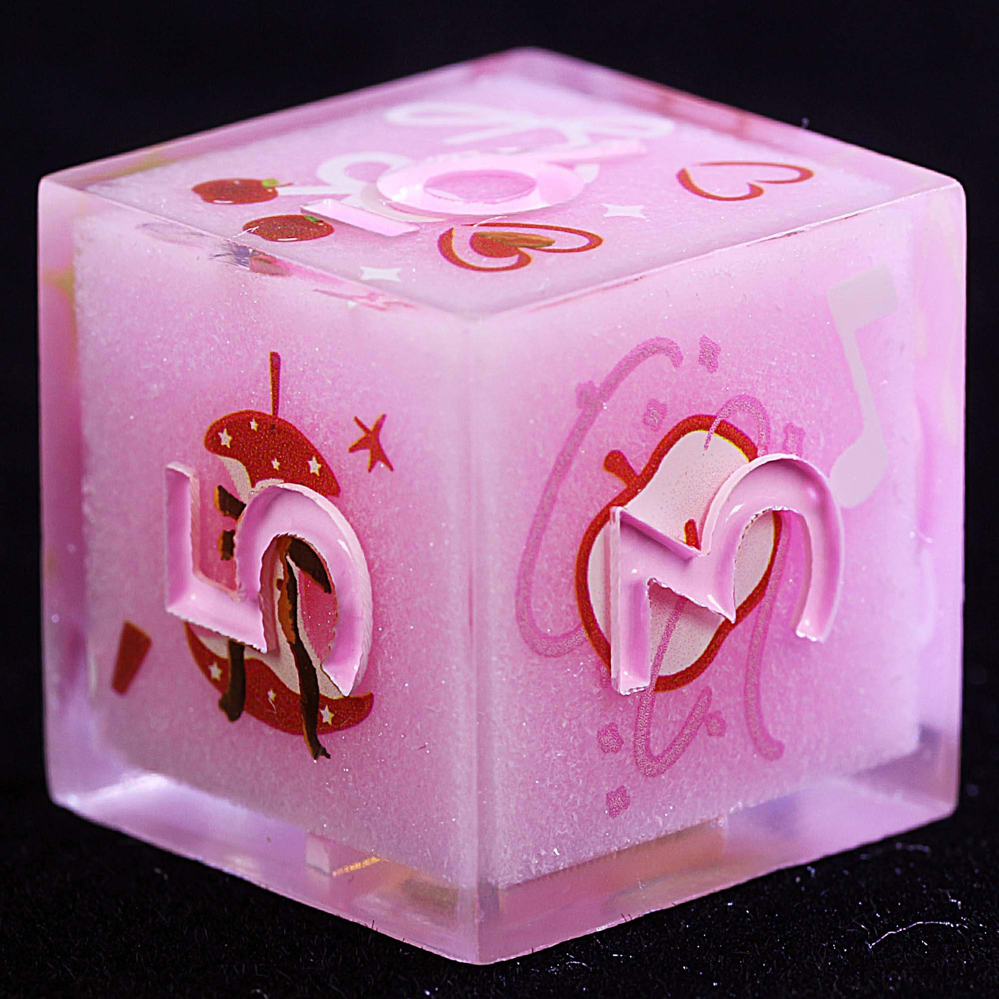9 Polyhedral Resin Set DD Dice Candy Heart Mirage - Dice of Dragons