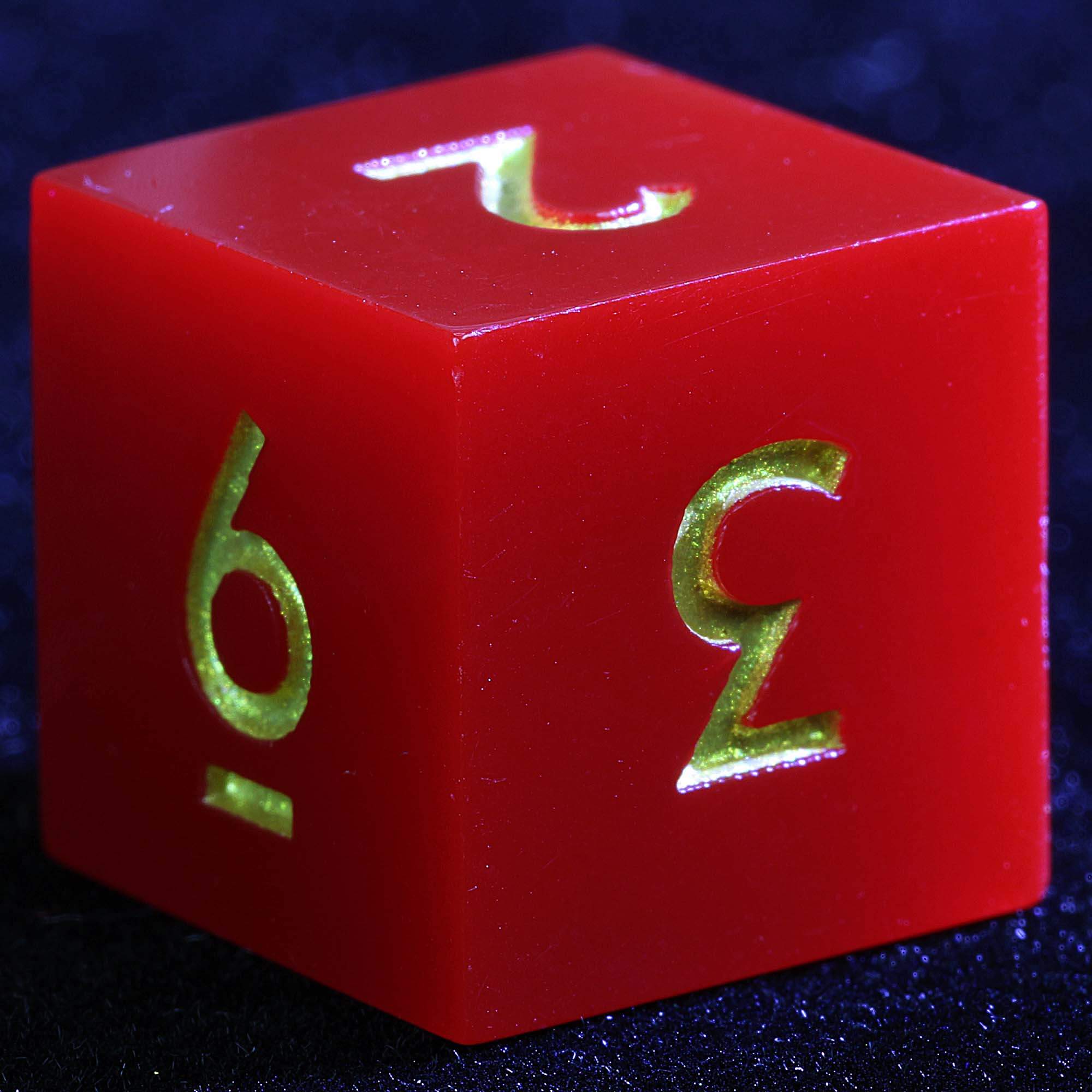 9 Polyhedral Resin Sets DD Dice Crimson Blade Scar - Dice of Dragons