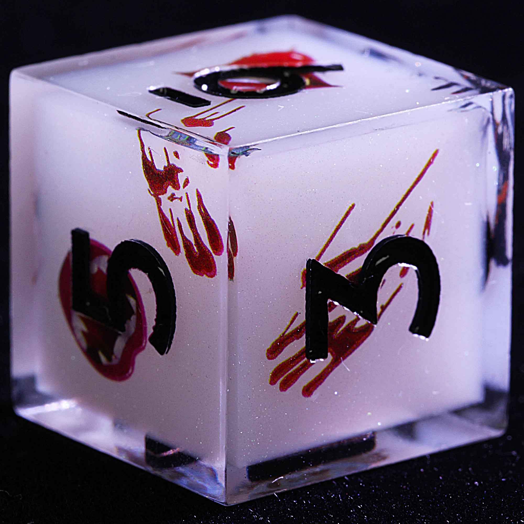 Halloween 9 Polyhedral Resin Set Dice D and D Spectral Pearl Terror - Dice of Dragons