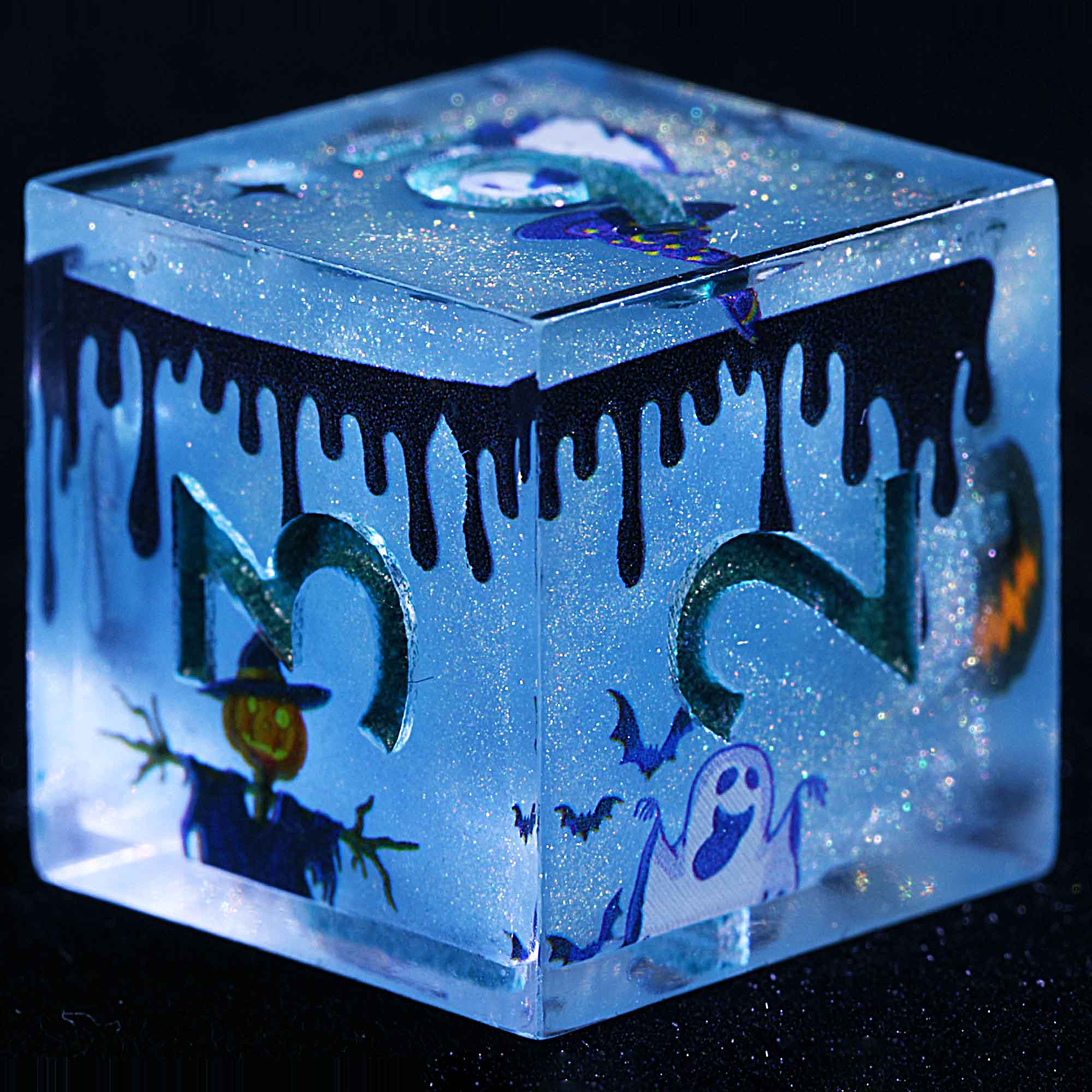 Halloween 9 Polyhedral Resin Sets Dice DD Ethereal Scarecrow Haunt - Dice of Dragons