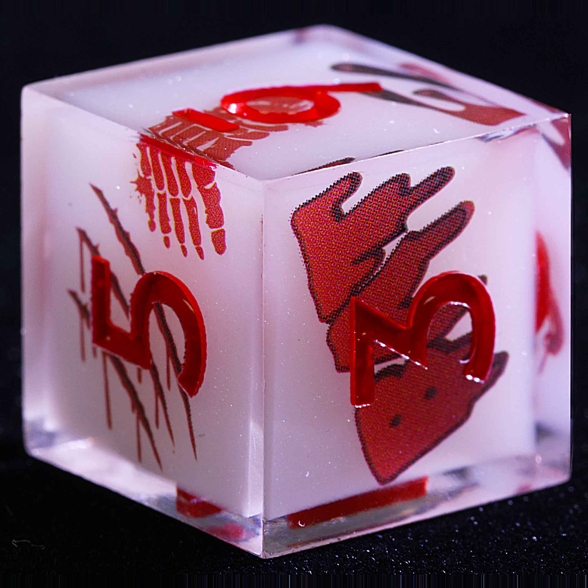 Halloween 9 Polyhedral Resin Set Dice DnD Bone Candy Nightmare - Dice of Dragons