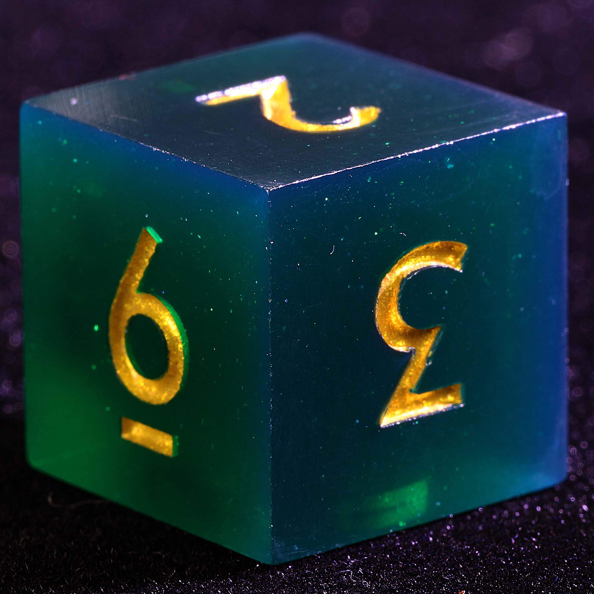 9 Polyhedral Resin Set D&D Dice Jade Veil Awakening - Dice of Dragons