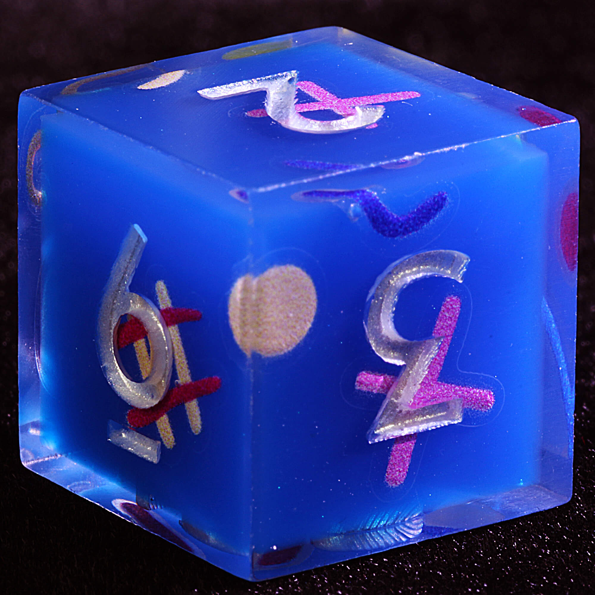 9 Polyhedral Resin Set of D and D Dice Candy Chaos