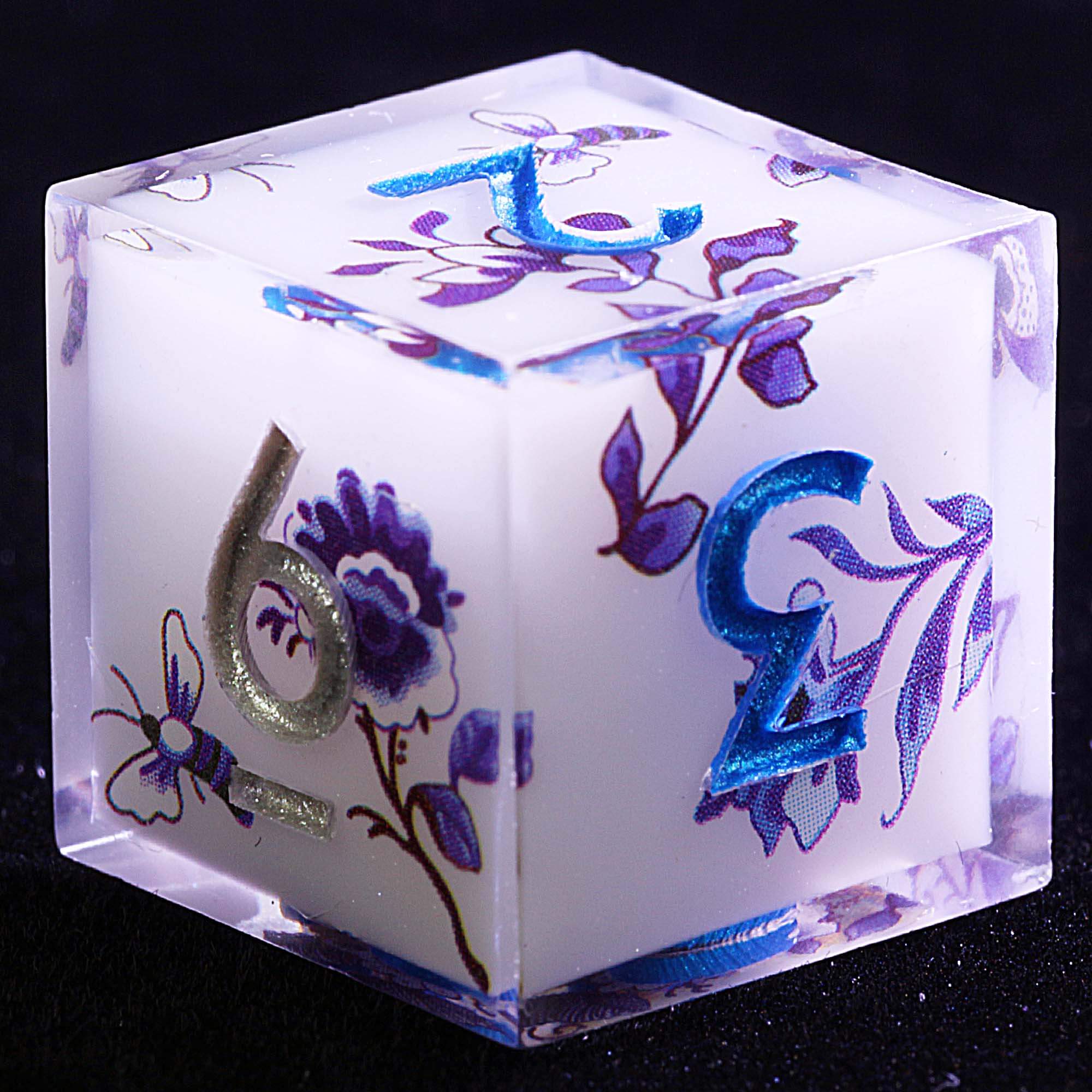 9 Polyhedral Resin Sets of DD Dice Blue Willow Mirage - Dice of Dragons