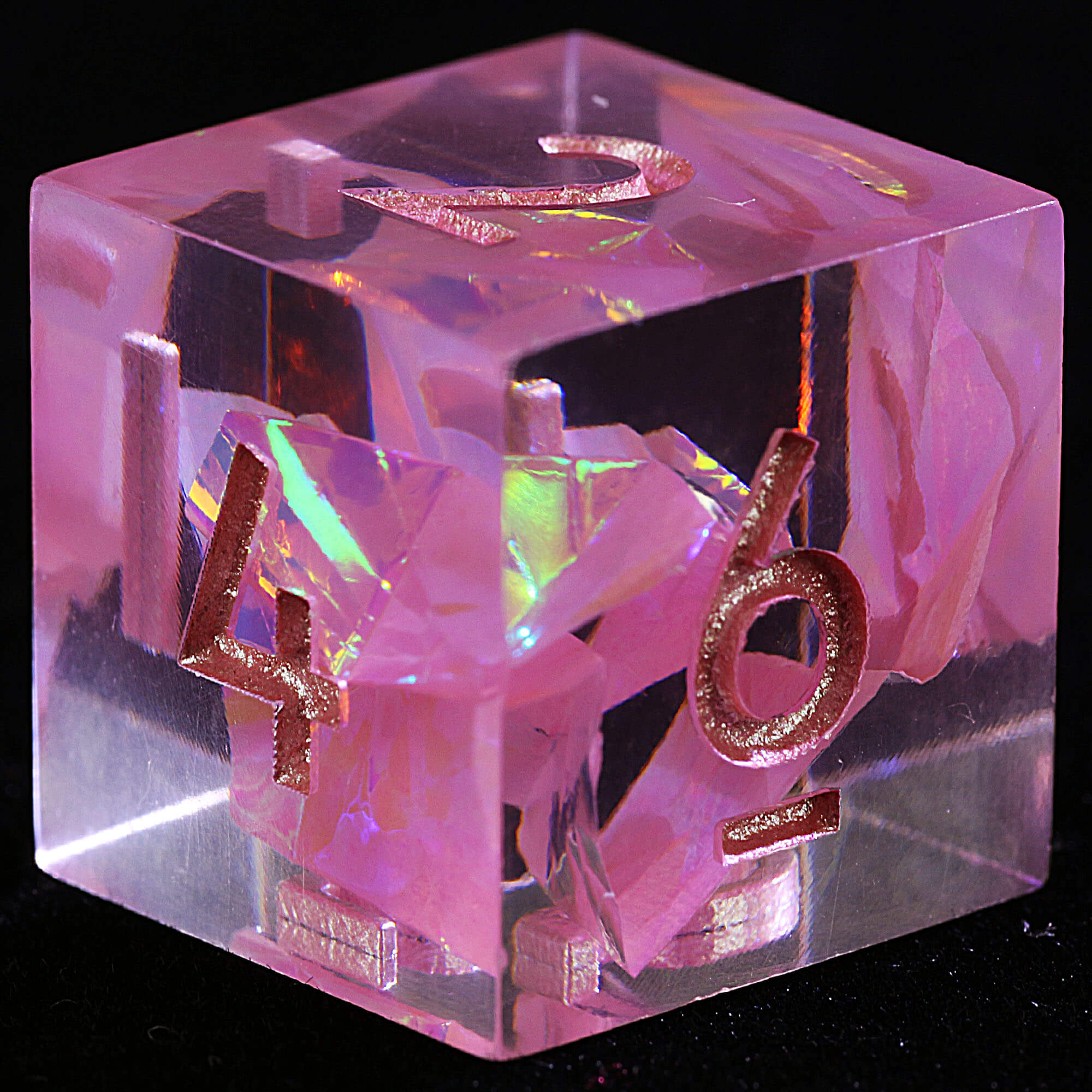9 Polyhedral Resin Set of Dice D and D Blush Holograph - Dice of Dragons