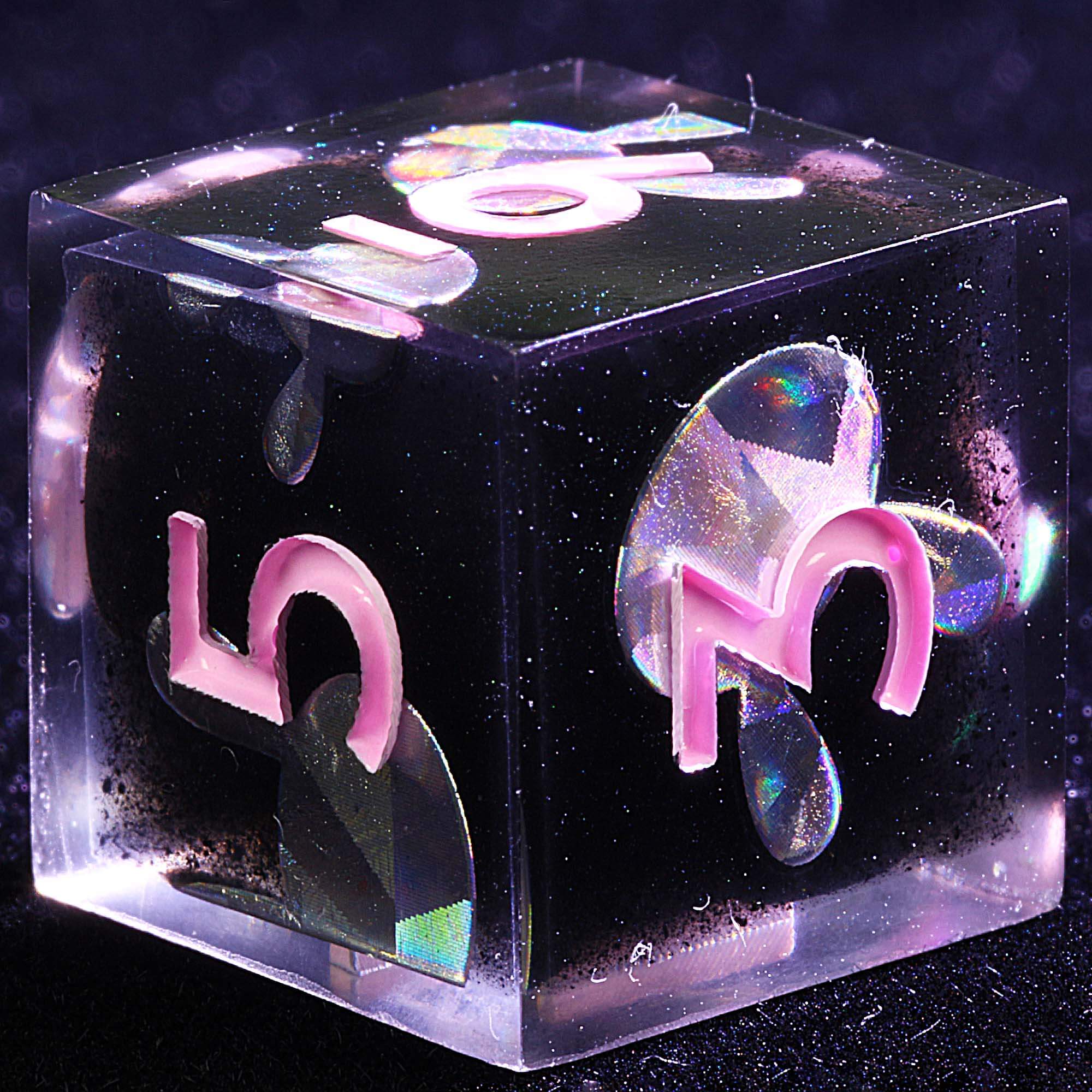 9 Polyhedral Resin Sets of Dice D and D Lunar Lagomorph Mirage - Dice of Dragons