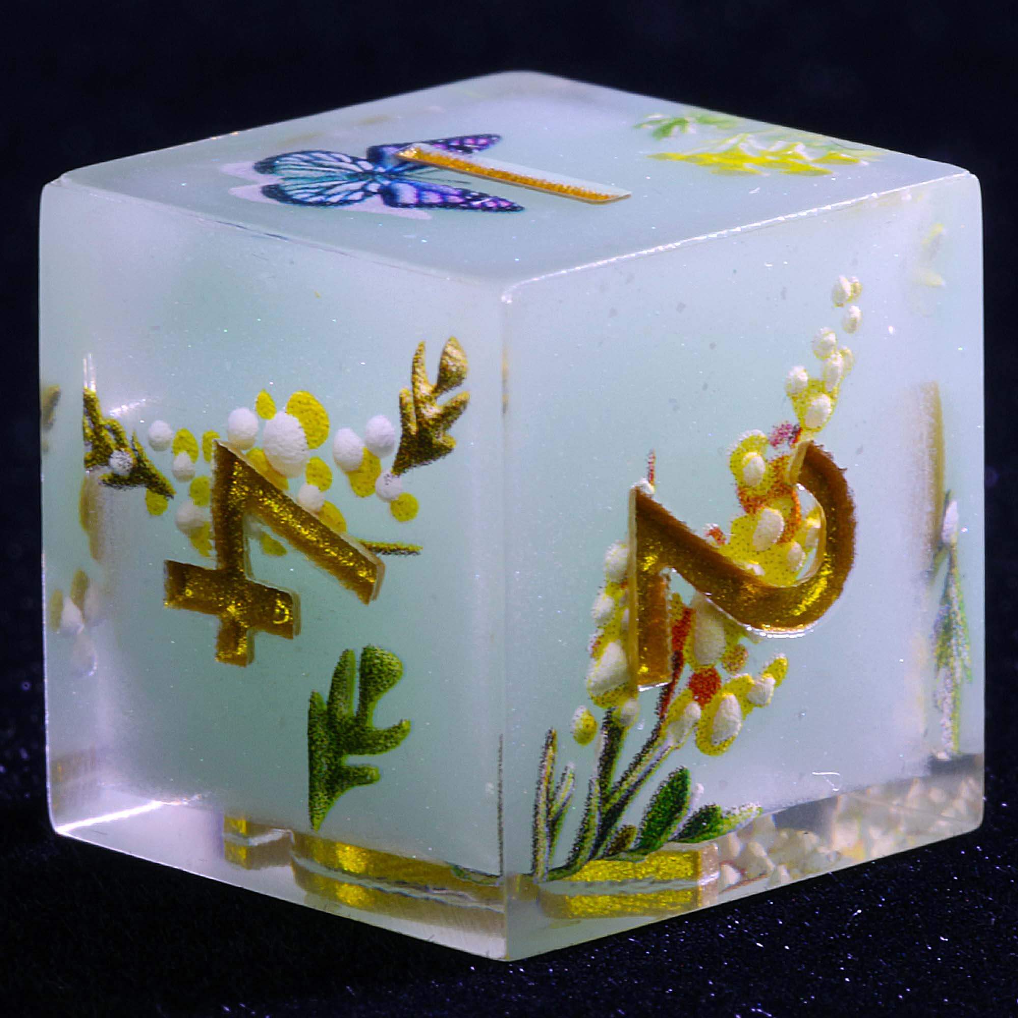 9 Polyhedral Resin Sets of Dice DnD Orchid Breeze Spring - Dice of Dragons