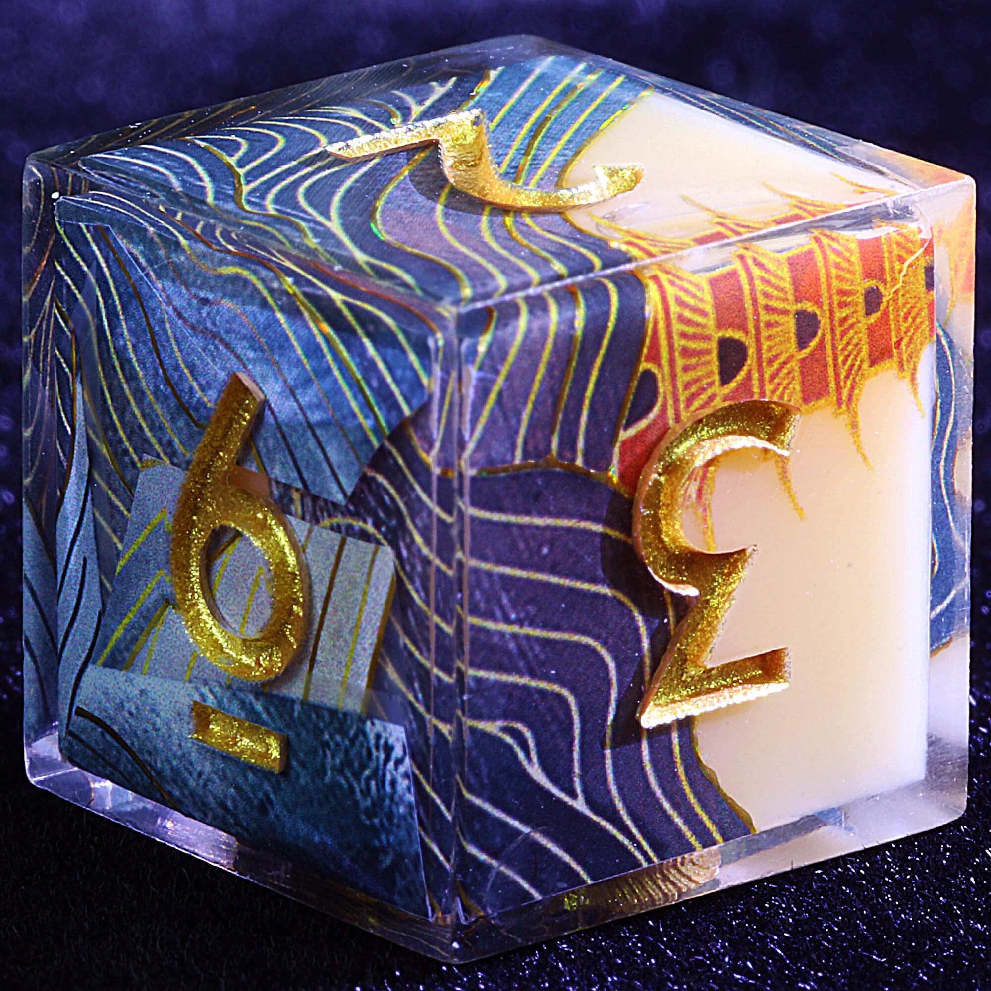 9 Polyhedral Resin Set of DnD Dice Celestial Tides