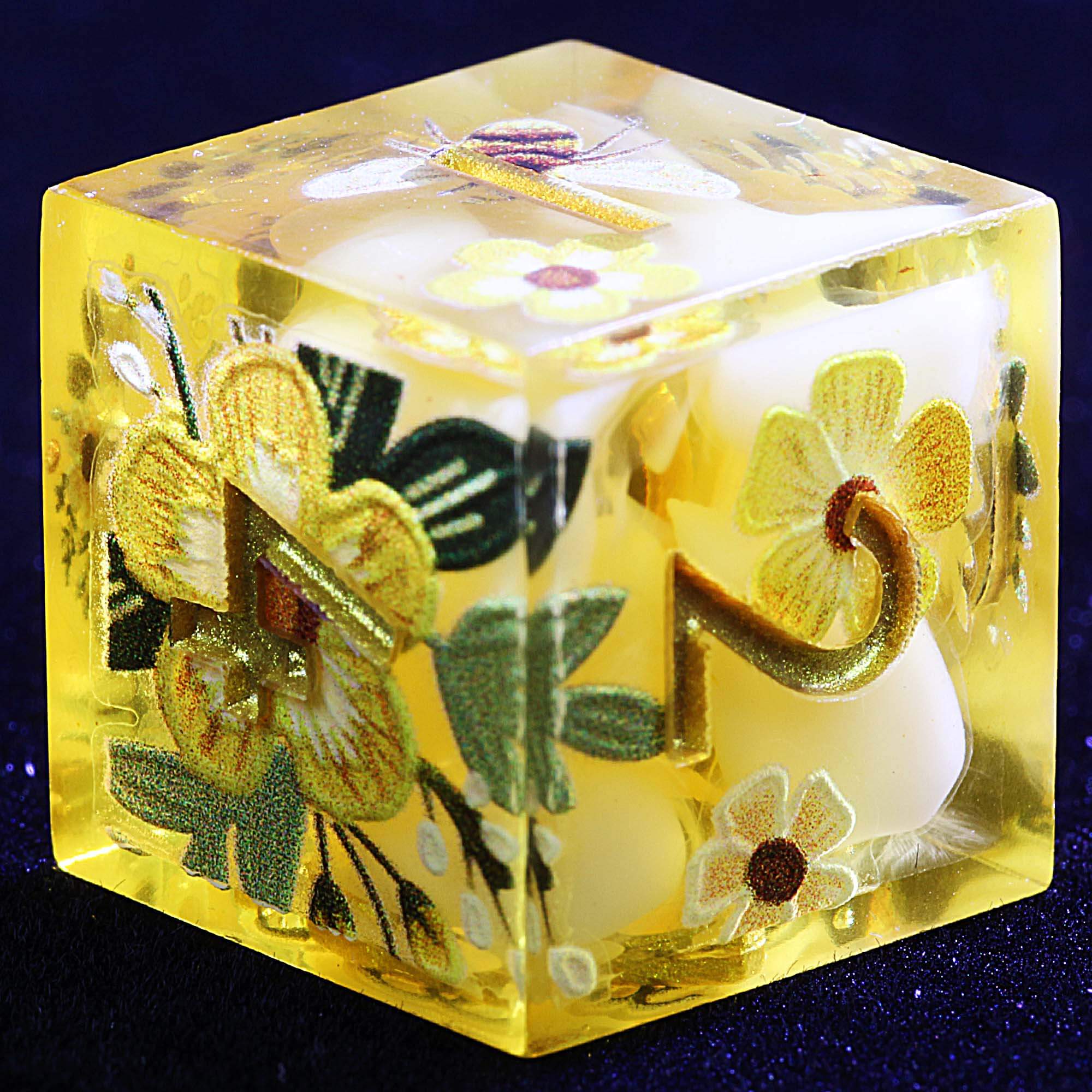 9 Polyhedral Resin Set of D&D Dice Honey Blossom Nectar - Dice of Dragons