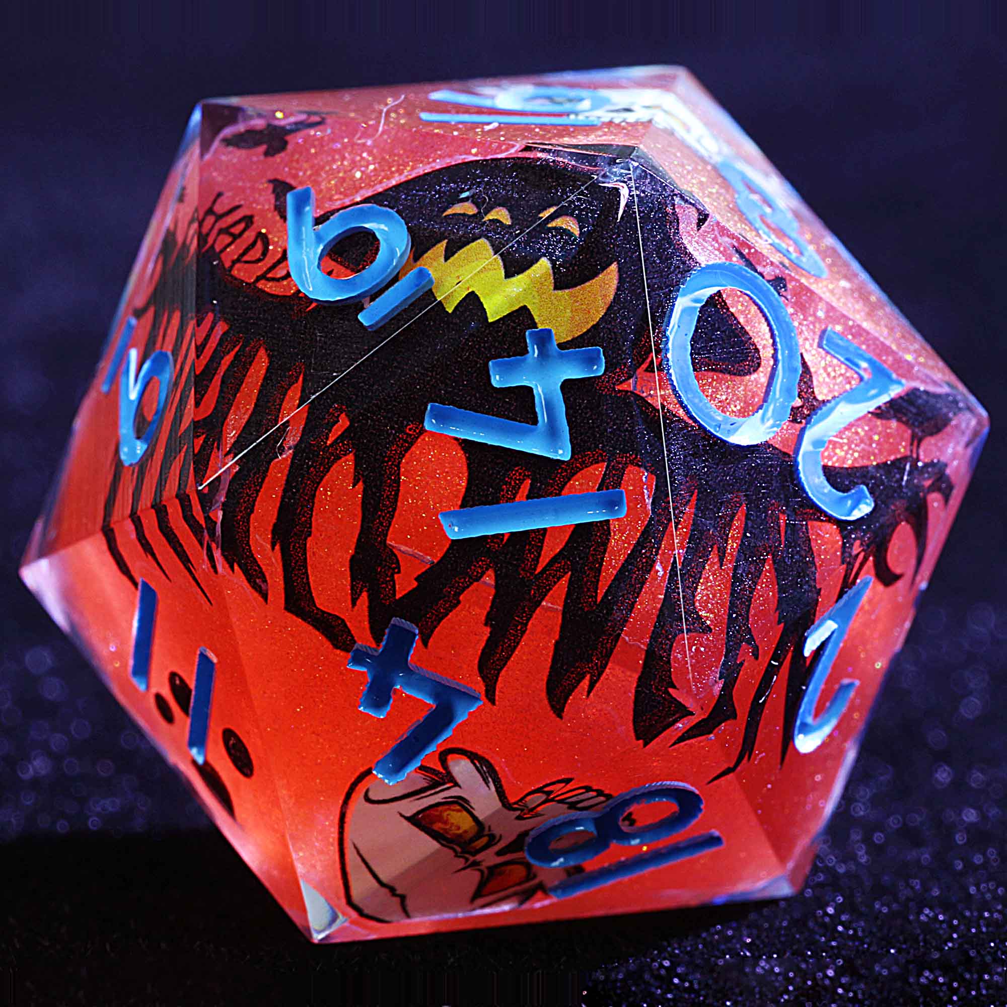Halloween 9 Polyhedral Resin DD Sets Dice Crimson Web Spook - Dice of Dragons