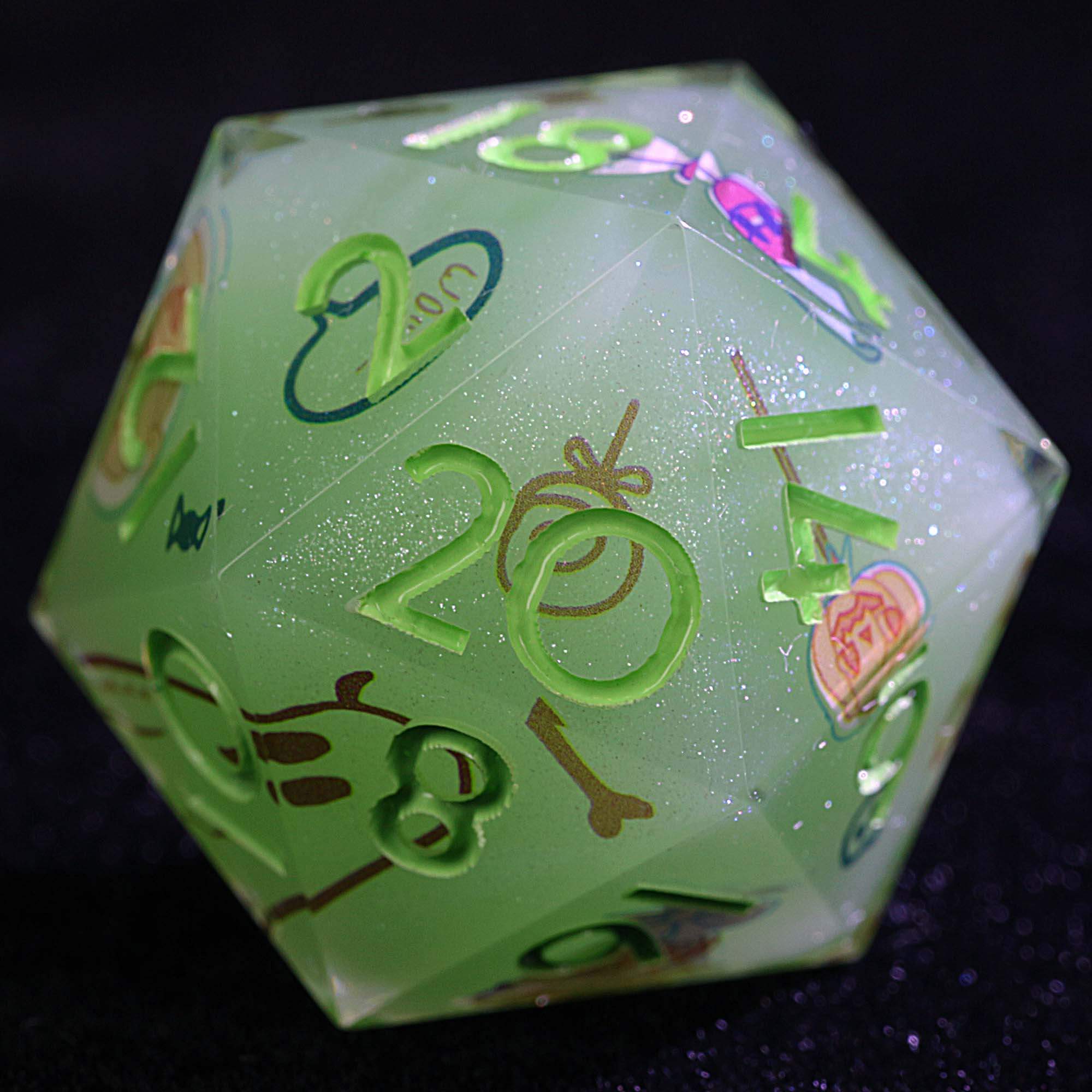 9 Polyhedral Resin DD Sets of Dice Cute Green Halloween Candy