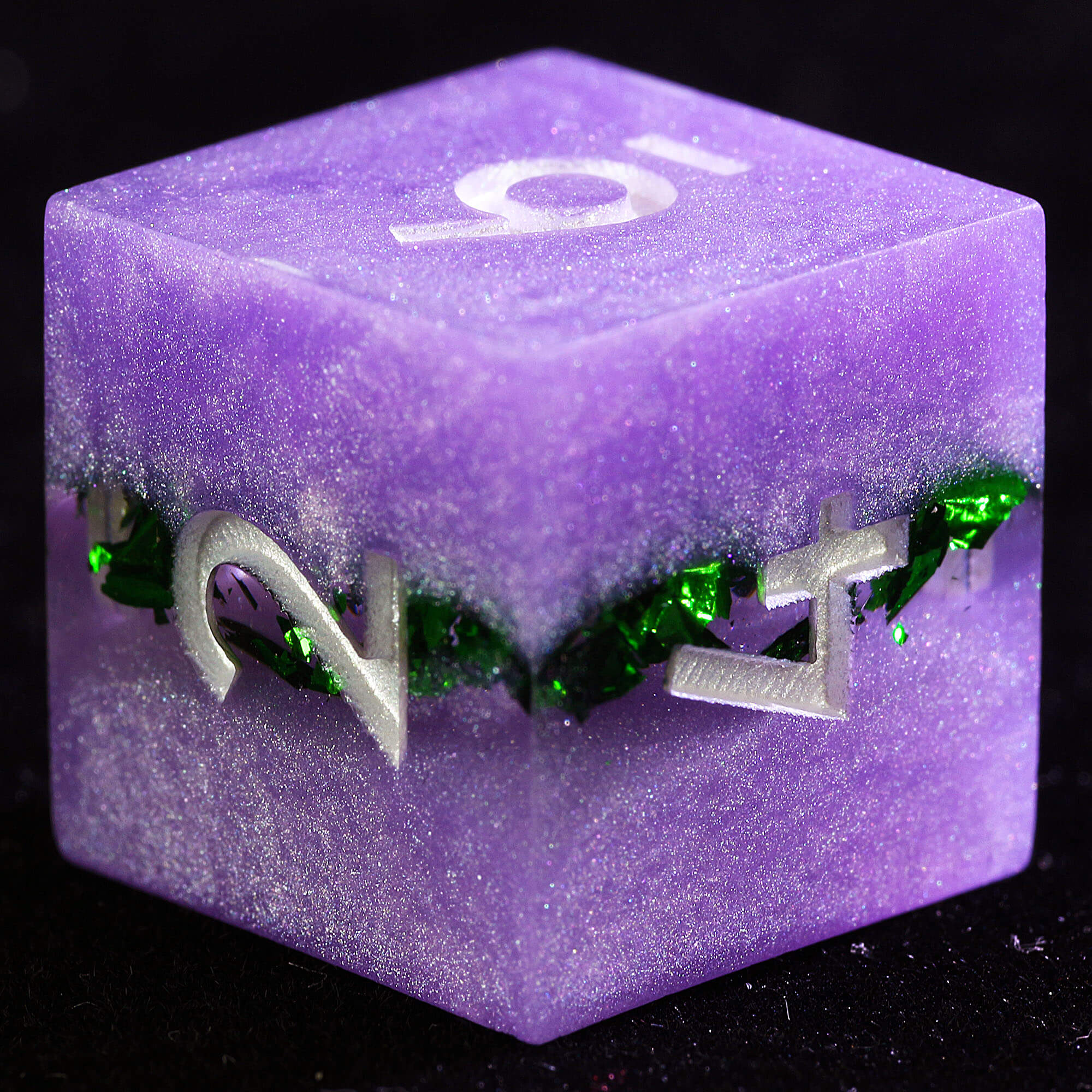 9 Polyhedral Resin DD Set of Dice Amethyst Stratum Foil - Dice of Dragons