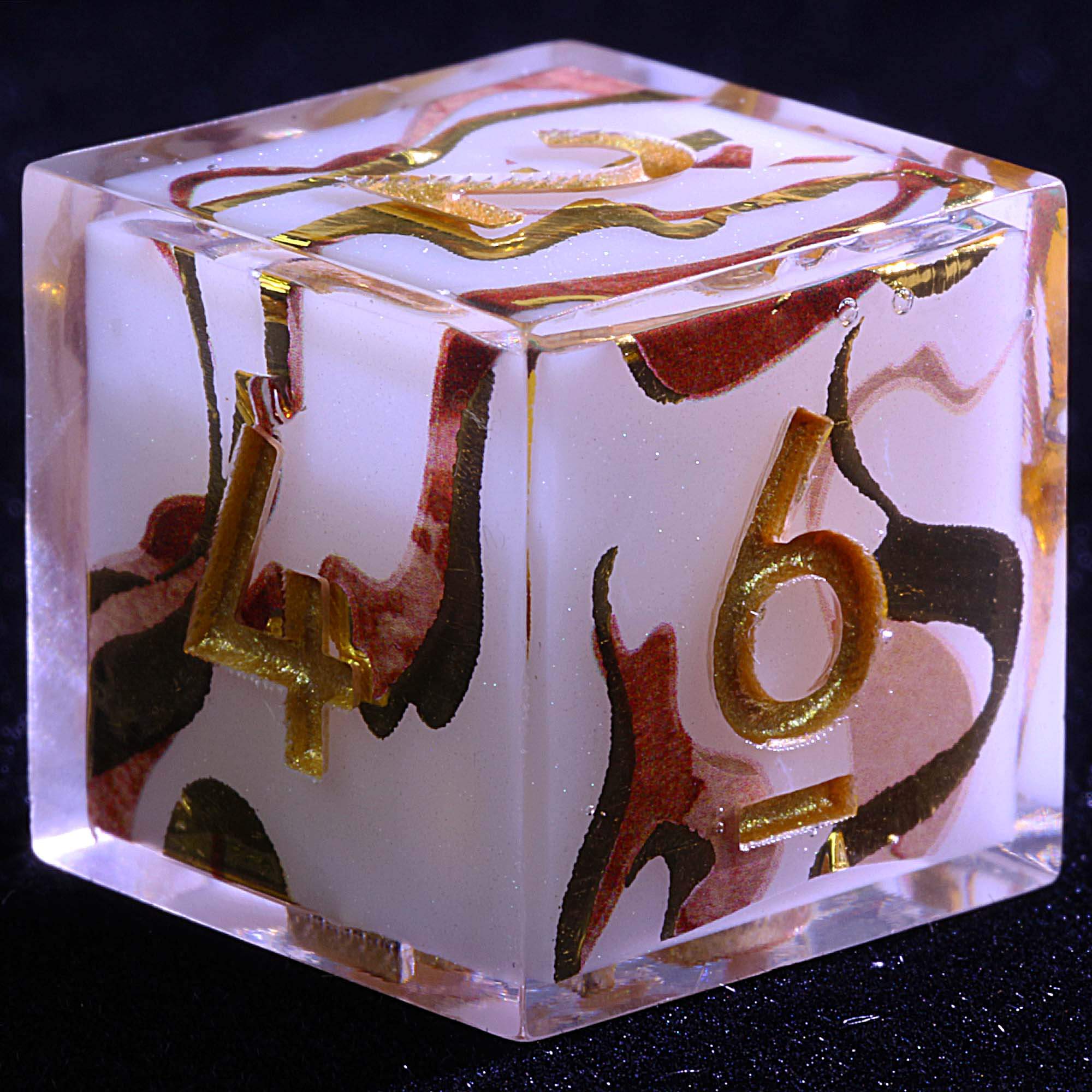 9 Polyhedral Resin DD Set of Dice Aureate Dust Oath - Dice of Dragons